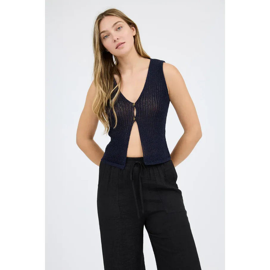 Button Vest || Black