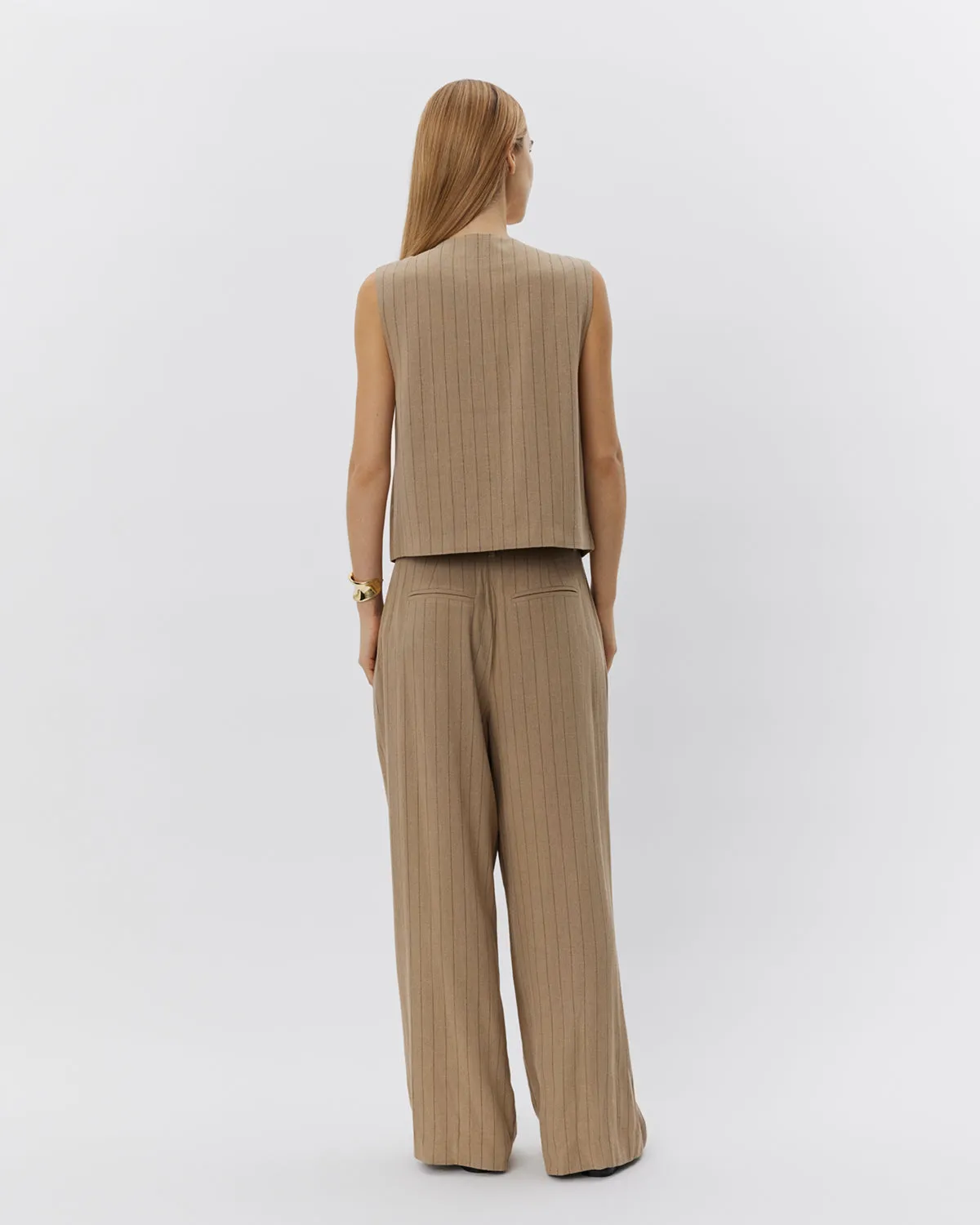 CAILINSW VEST - Light Brown Striped