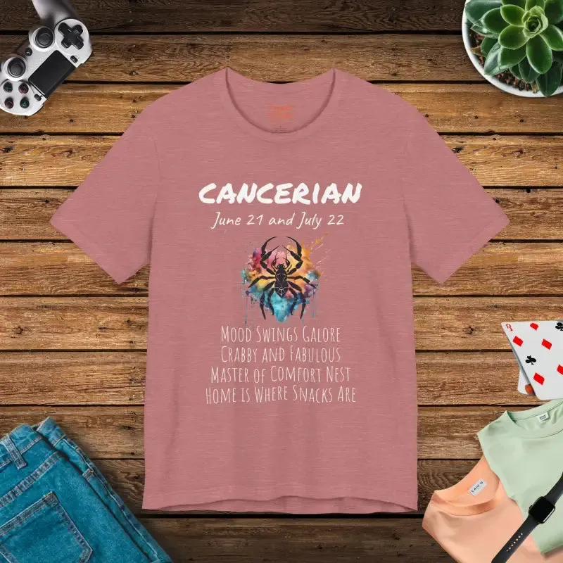 Cancer Zodiac Tee Ultra Comfy Jersey Short Sleeve Shirt
