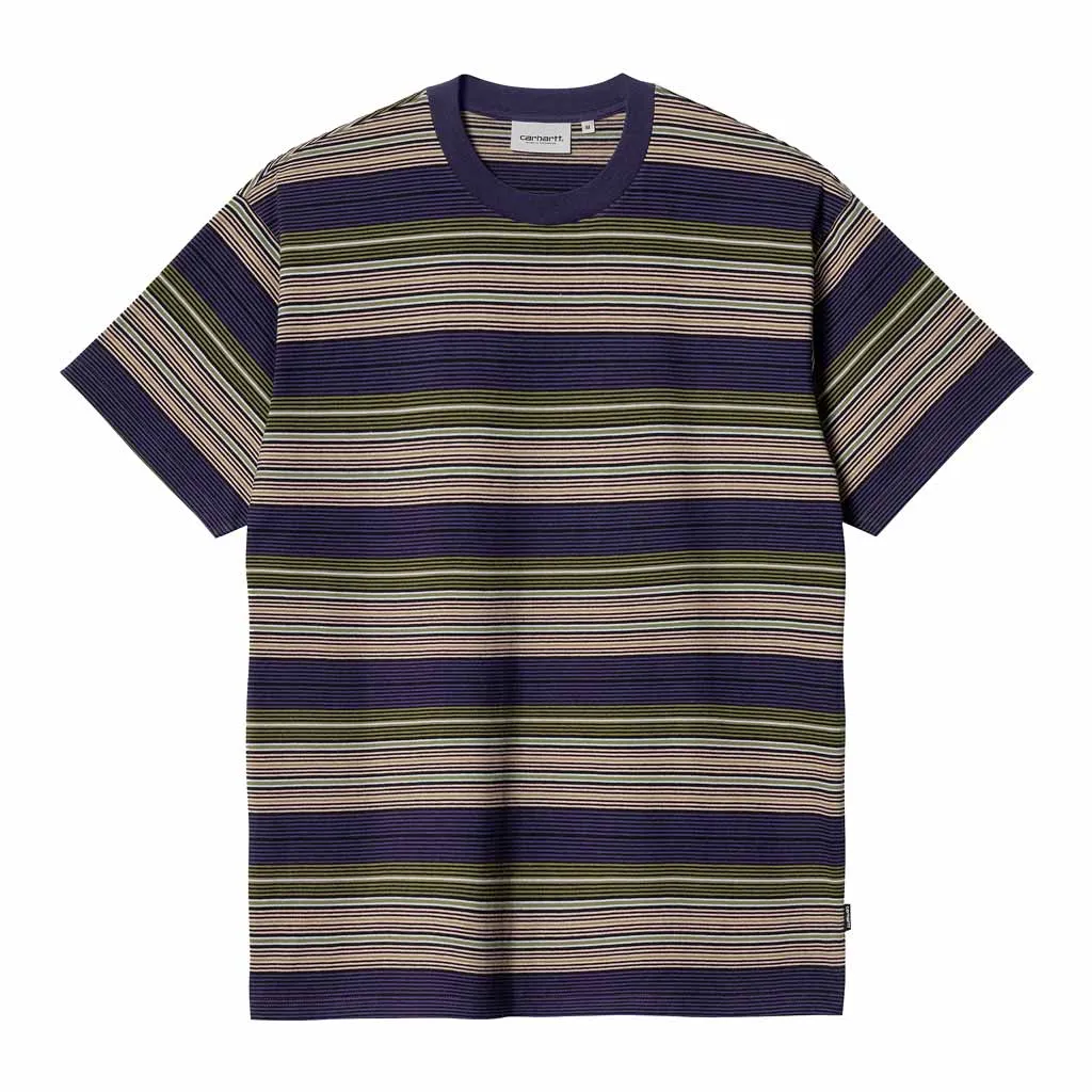 CARHARTT WIP S/S COBY T-SHIRT - COLBY STRIPE/TYRIAN