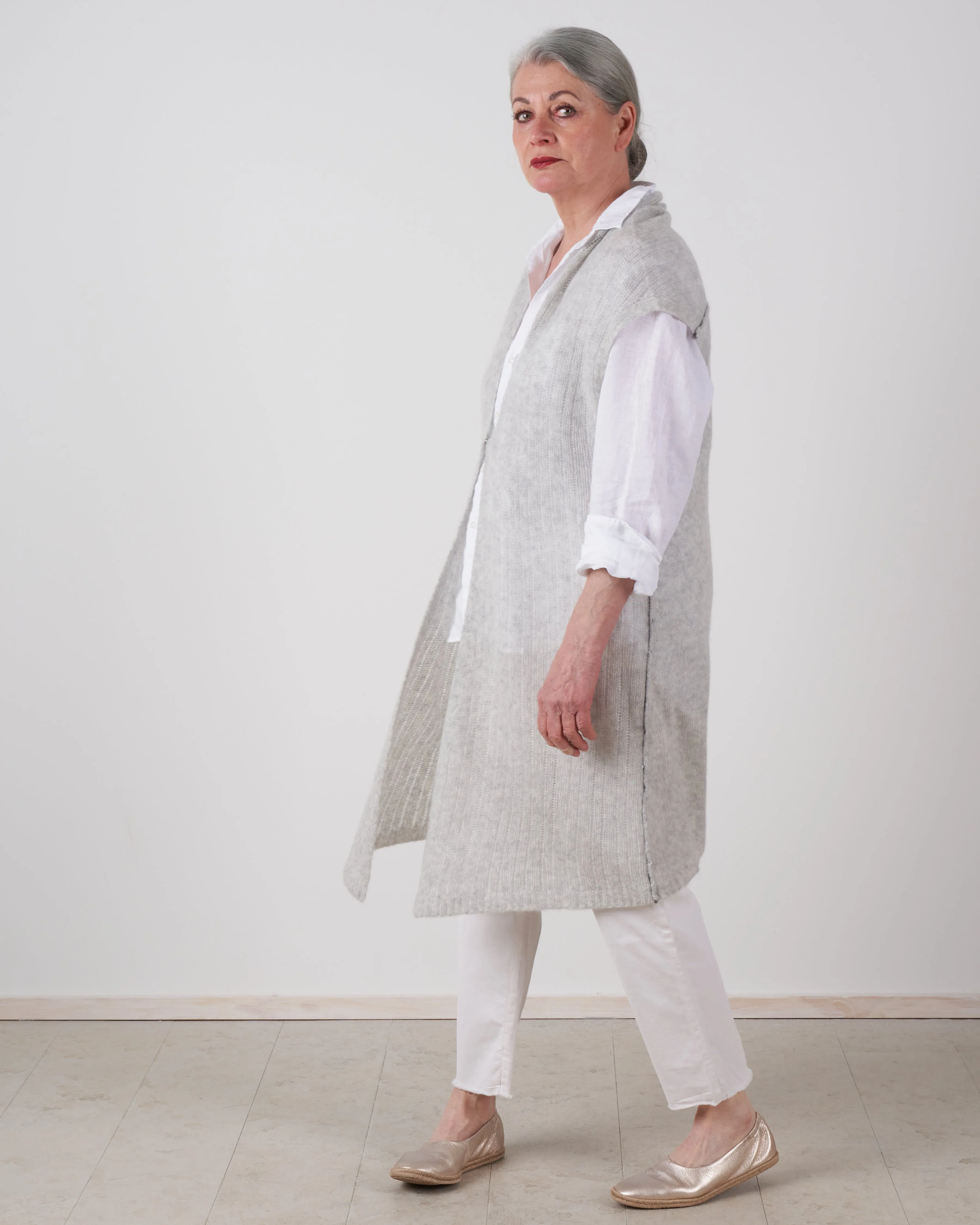 cashmere / silk vest - mist