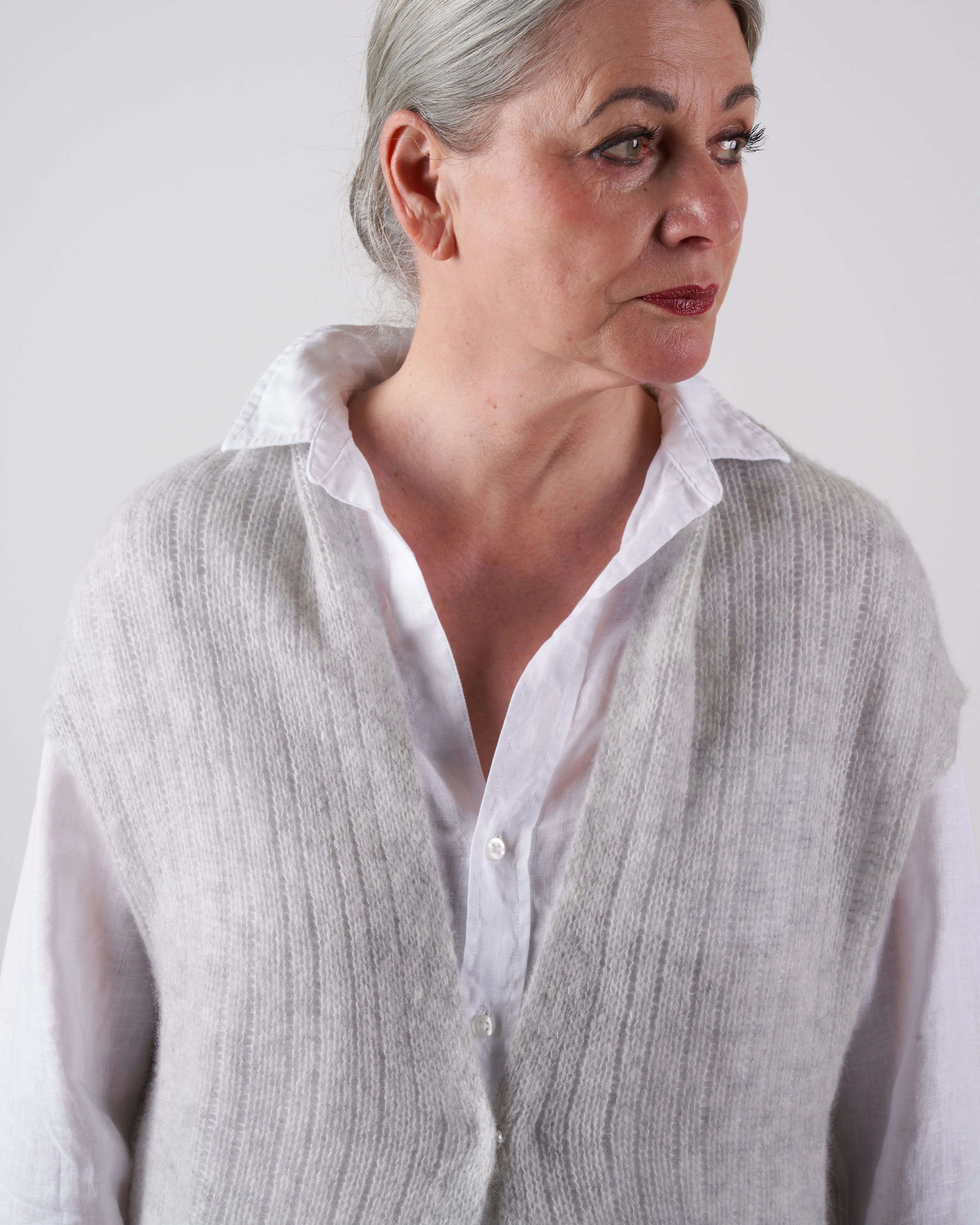 cashmere / silk vest - mist