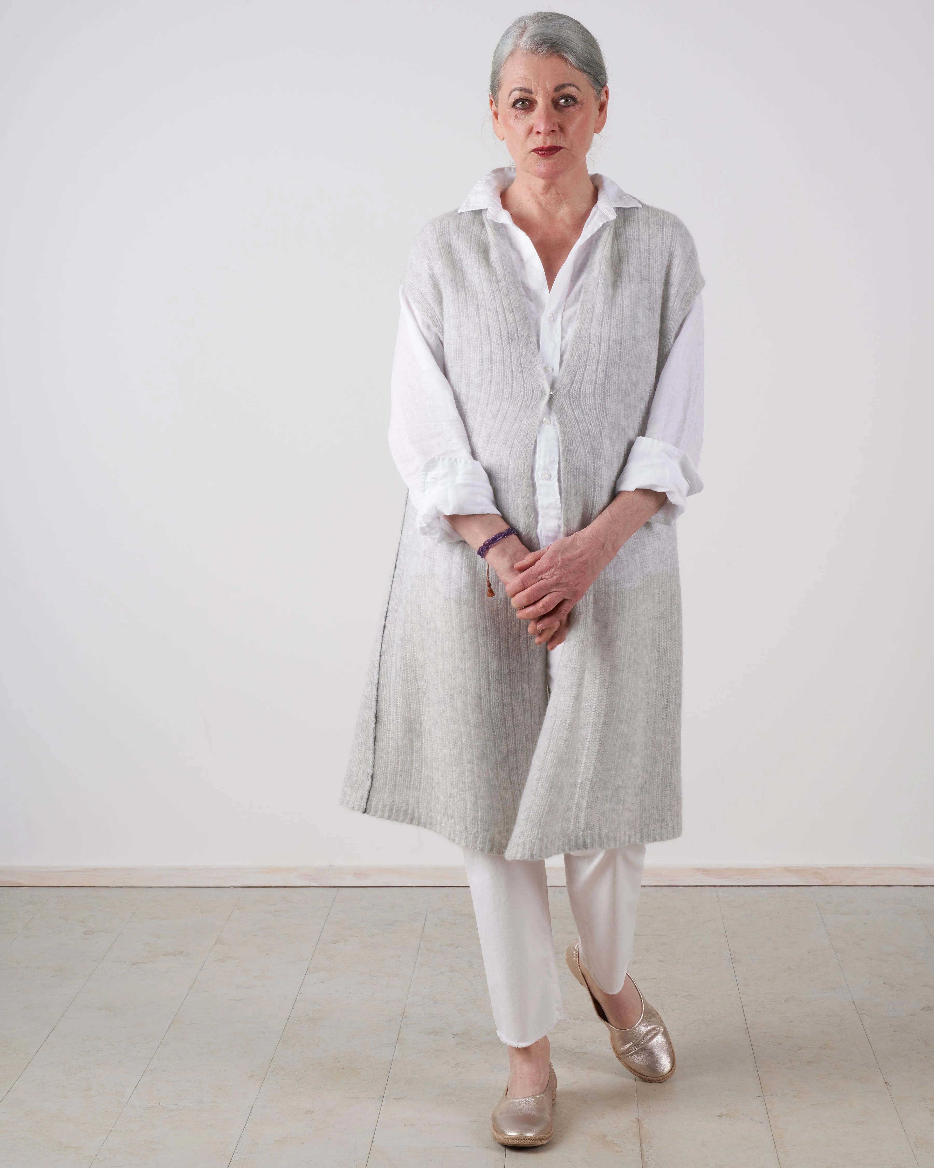 cashmere / silk vest - mist