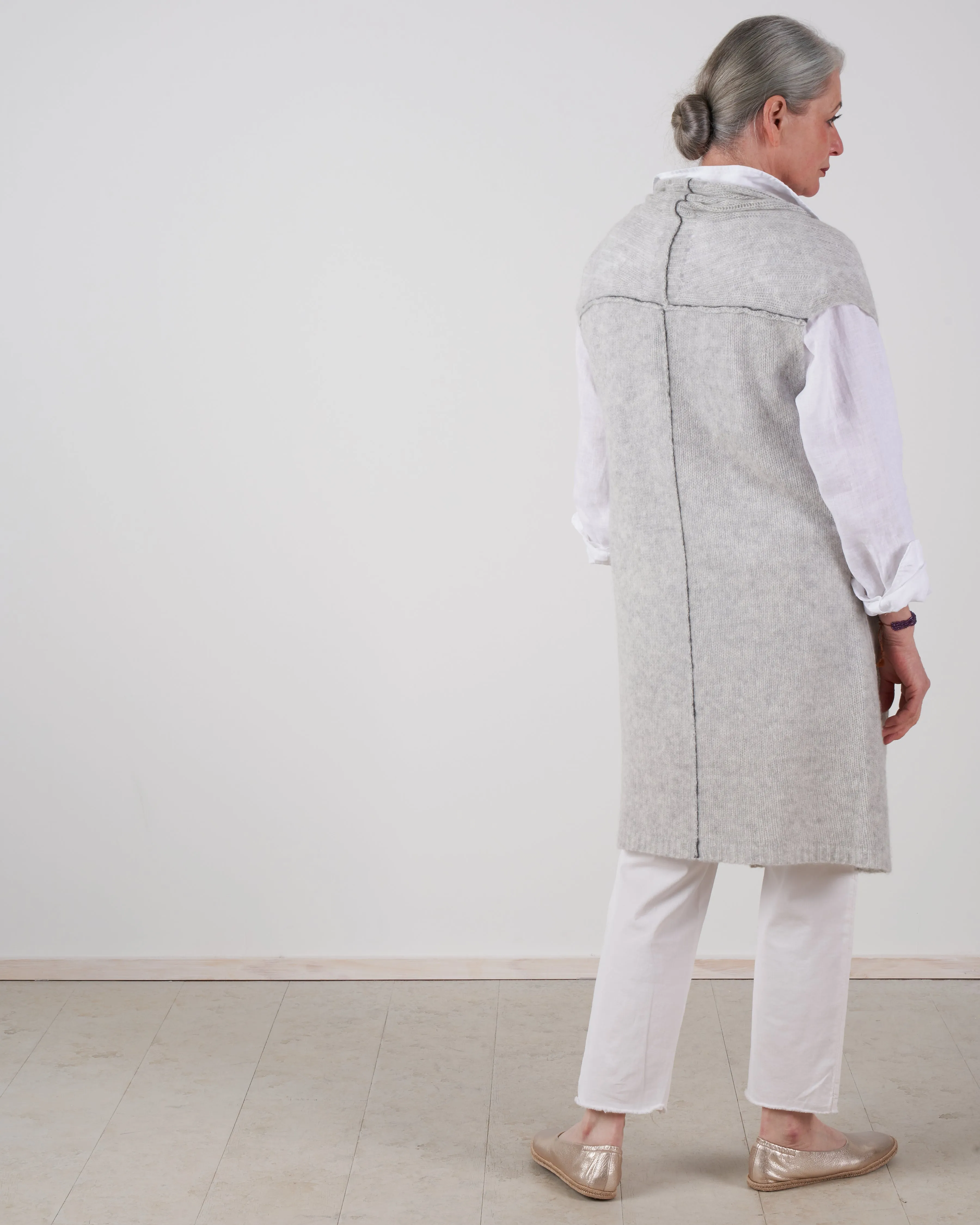 cashmere / silk vest - mist