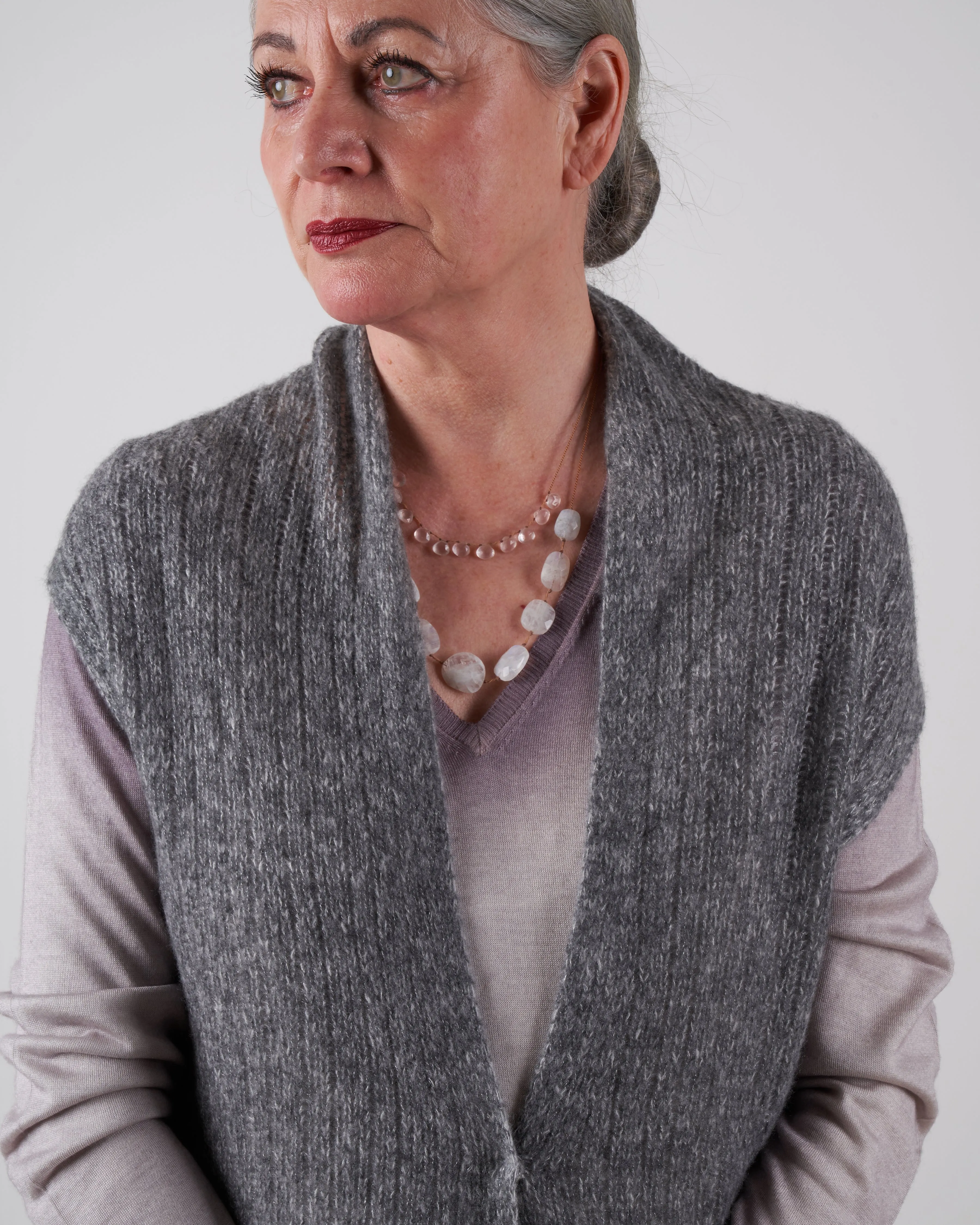 cashmere / silk vest - thunder