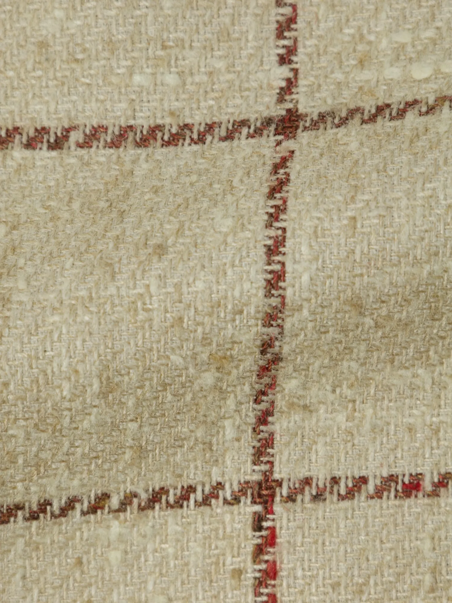 Cesare Attolini Beige Silk & Wool Windowpane Jacket