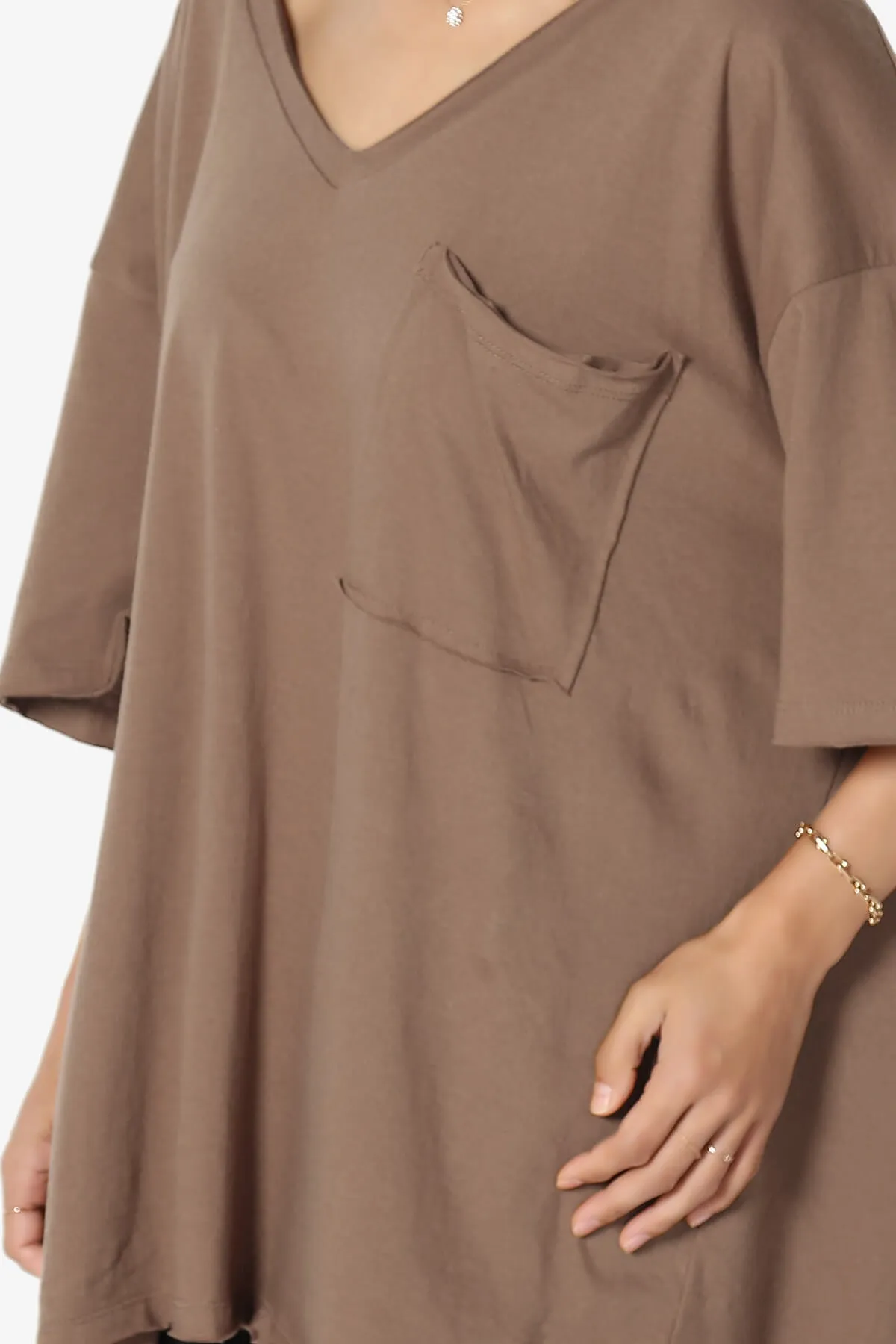 Charlie V Neck Pocket Boyfriend Tee