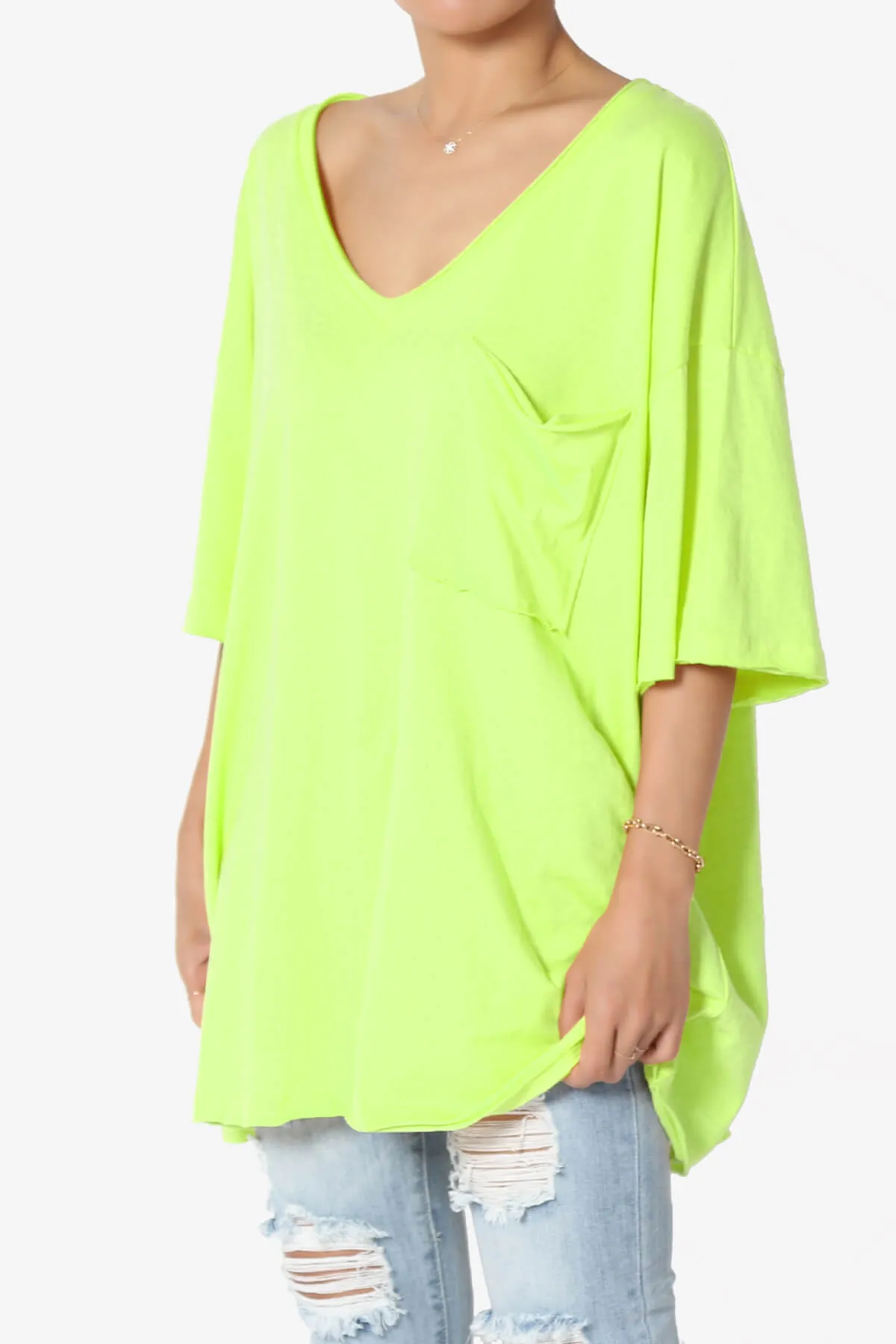 Charlie V Neck Pocket Boyfriend Tee