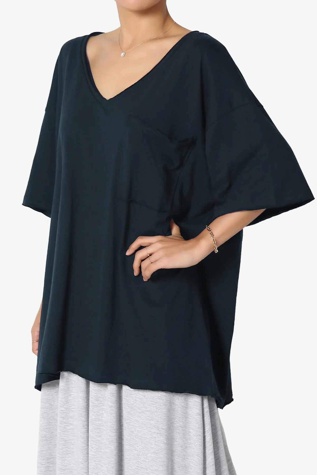 Charlie V Neck Pocket Boyfriend Tee