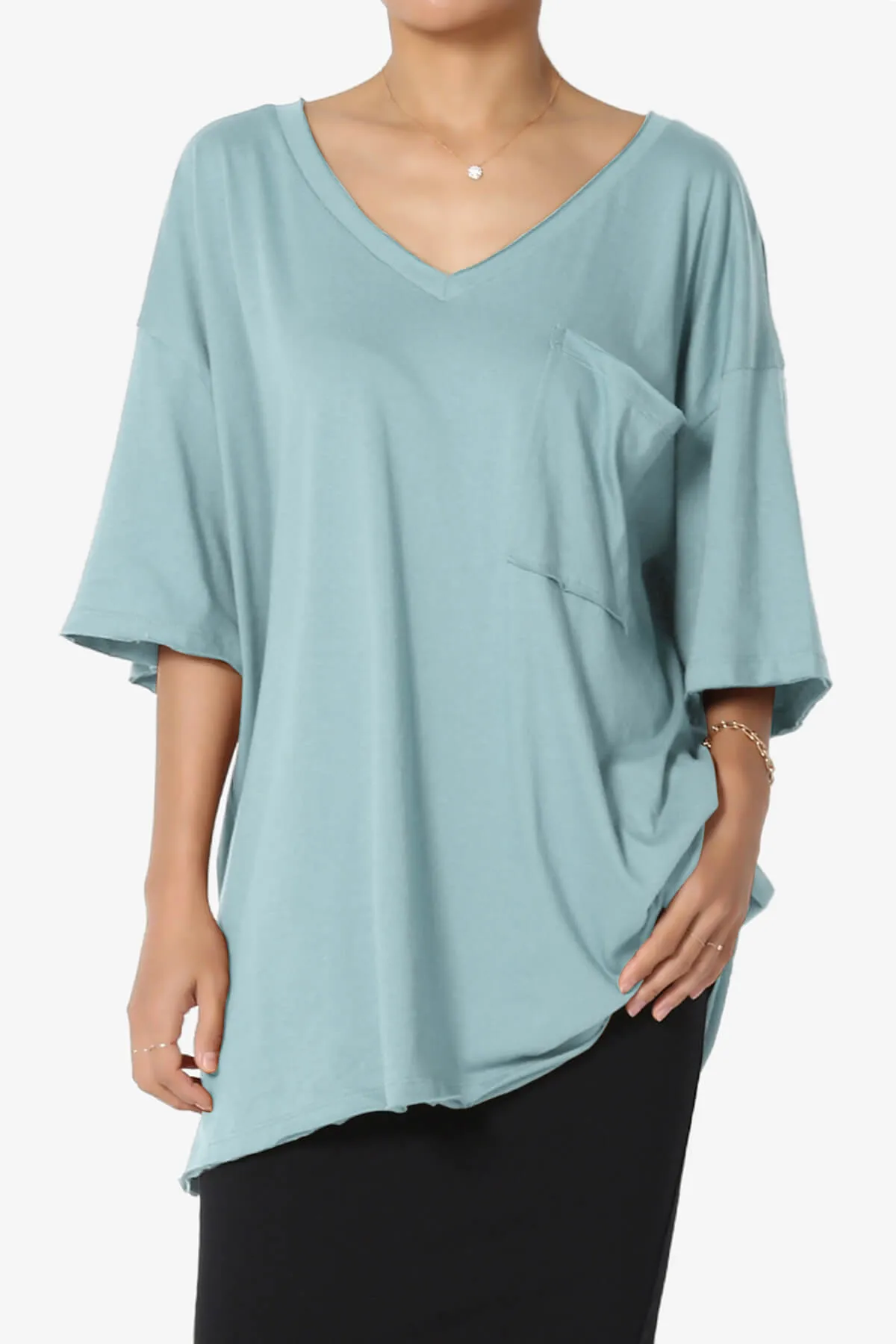 Charlie V Neck Pocket Boyfriend Tee