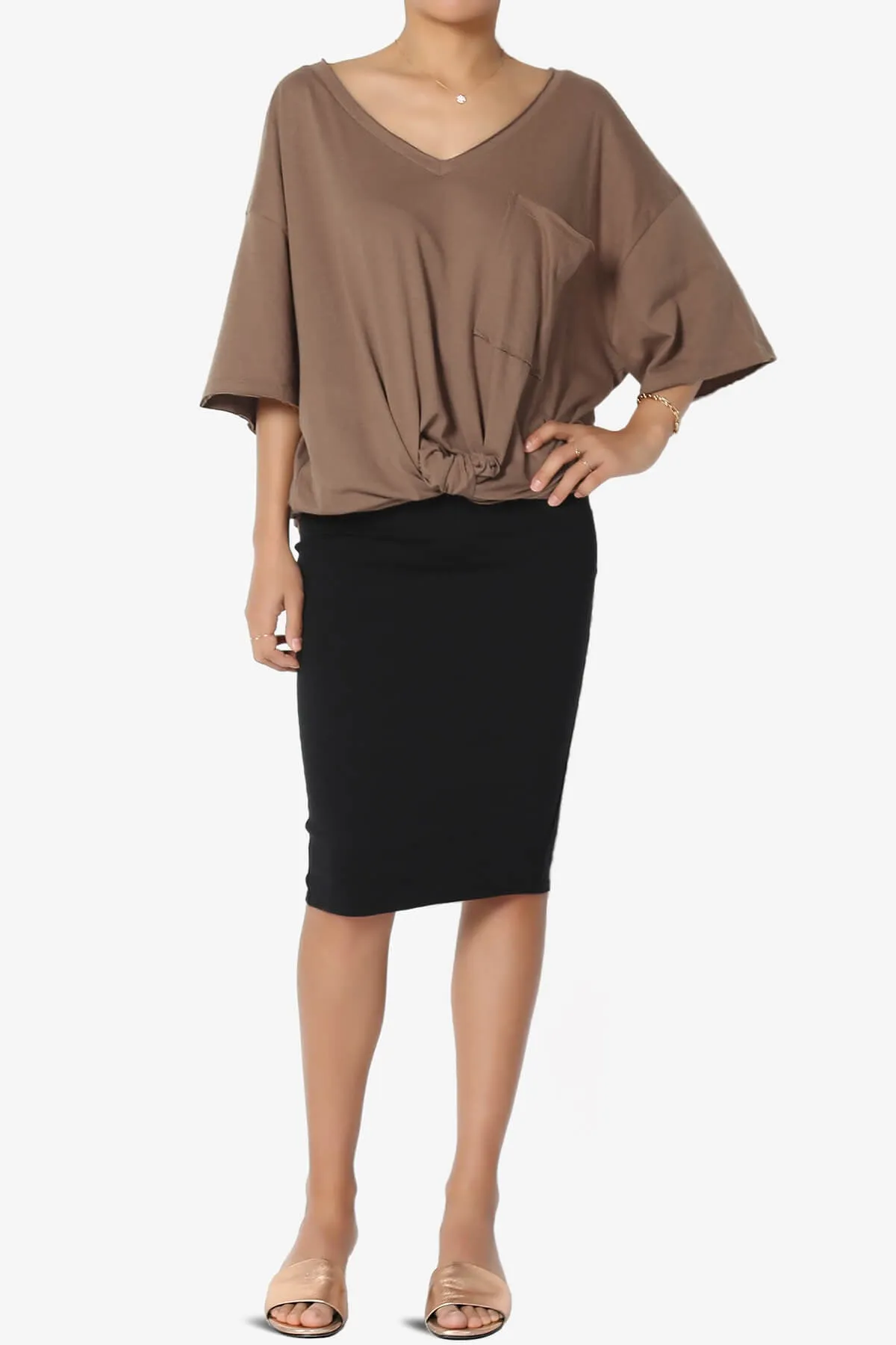 Charlie V Neck Pocket Boyfriend Tee