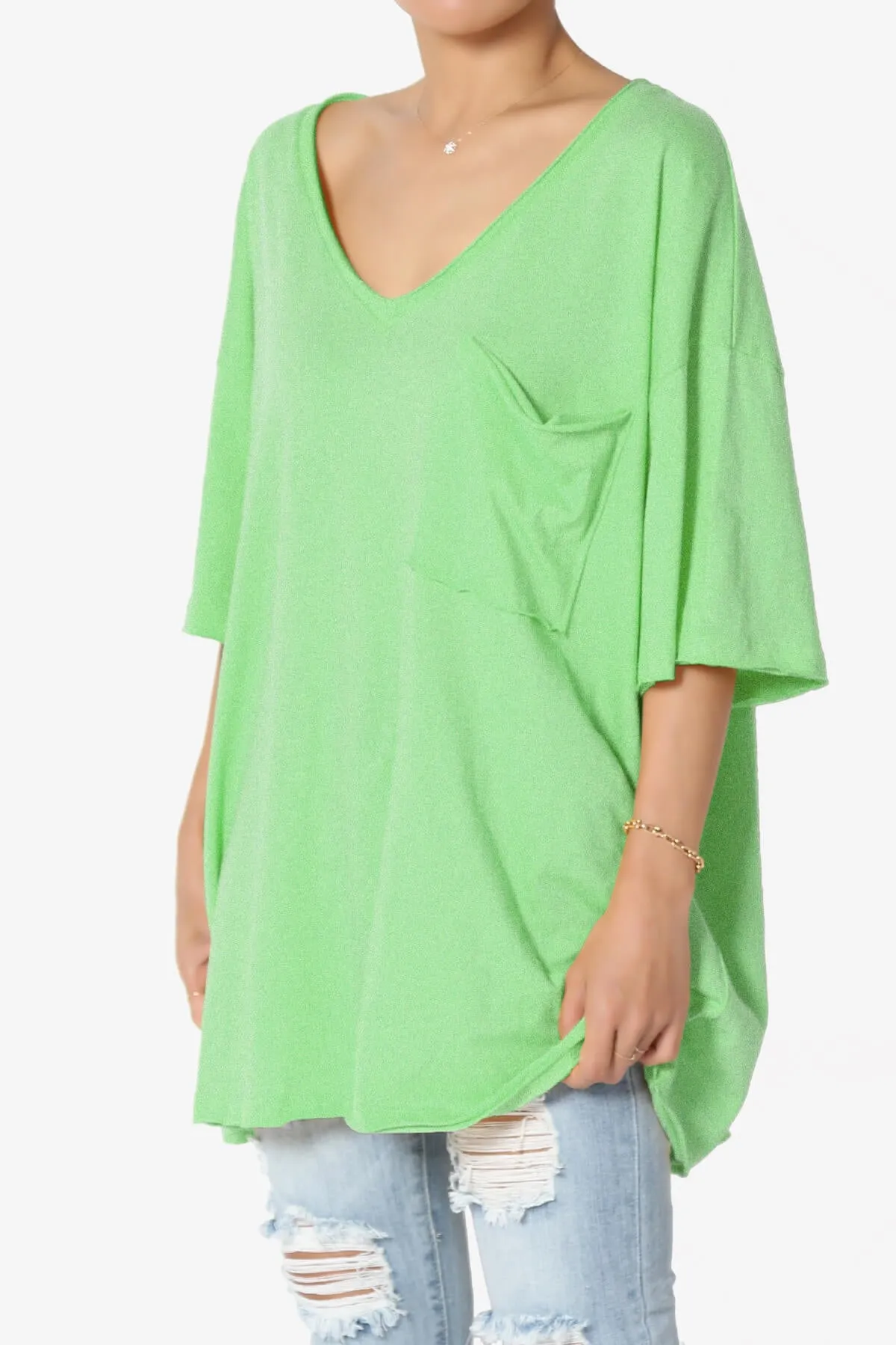 Charlie V Neck Pocket Boyfriend Tee