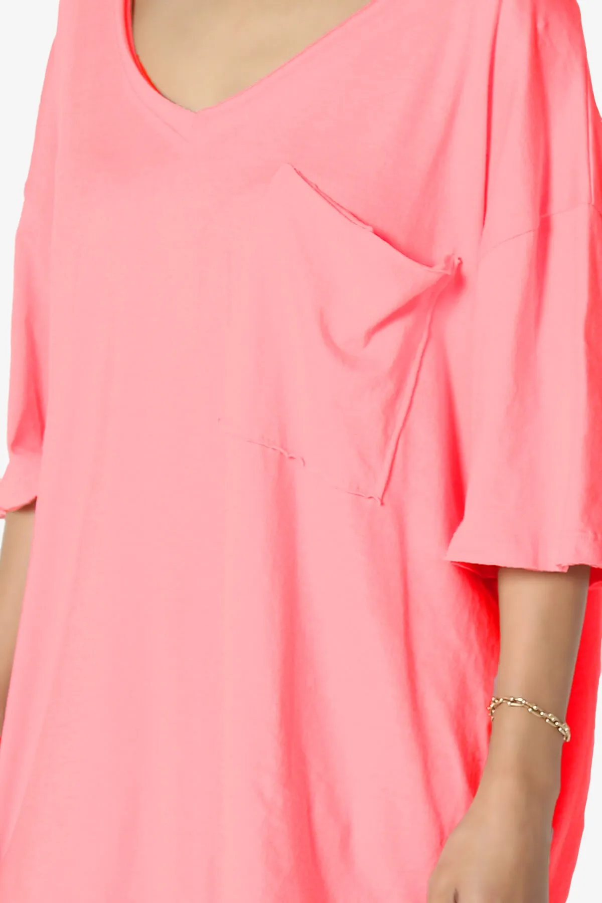 Charlie V Neck Pocket Boyfriend Tee