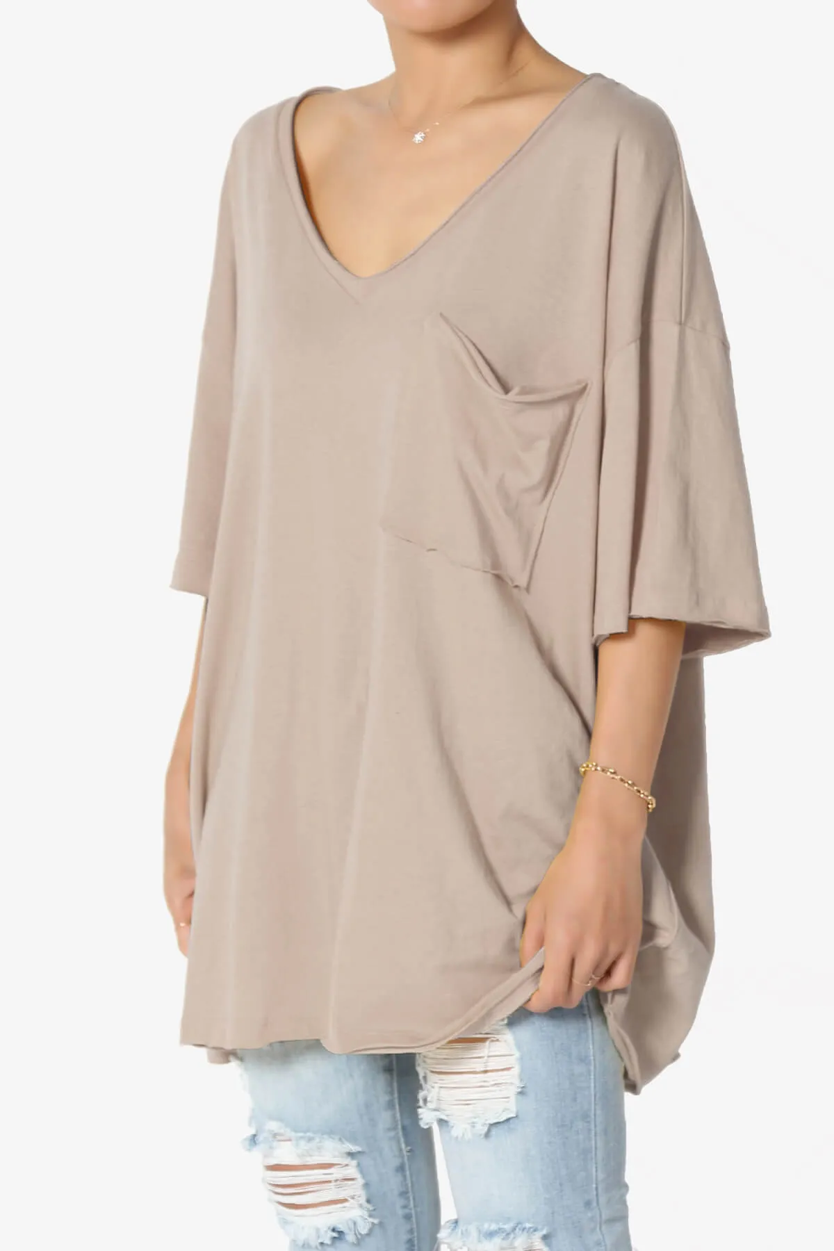 Charlie V Neck Pocket Boyfriend Tee