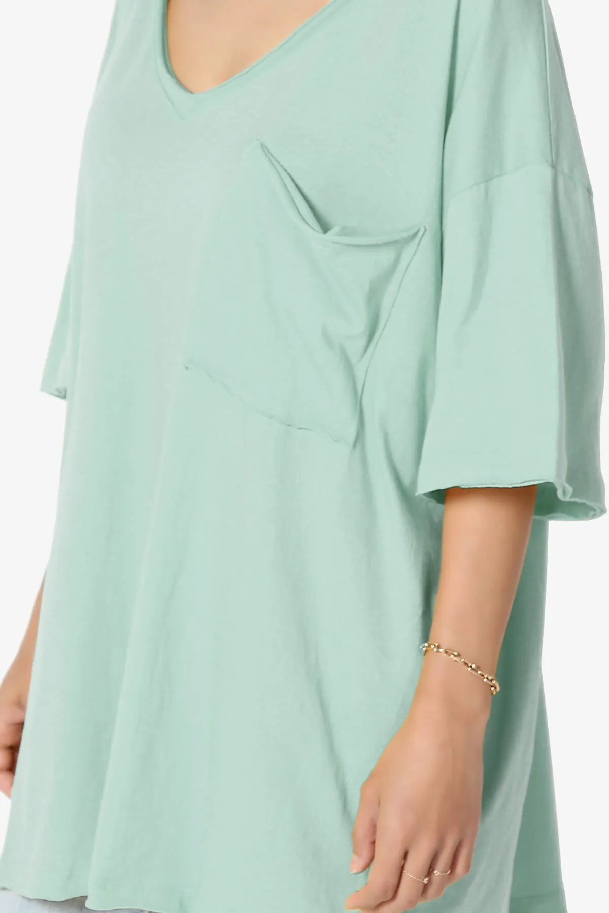 Charlie V Neck Pocket Boyfriend Tee