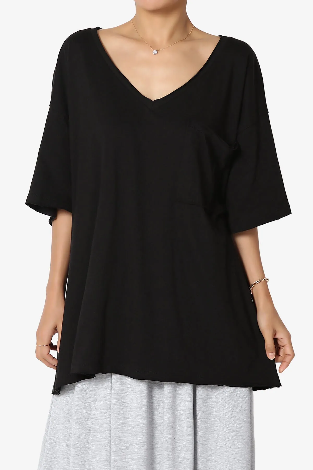 Charlie V Neck Pocket Boyfriend Tee
