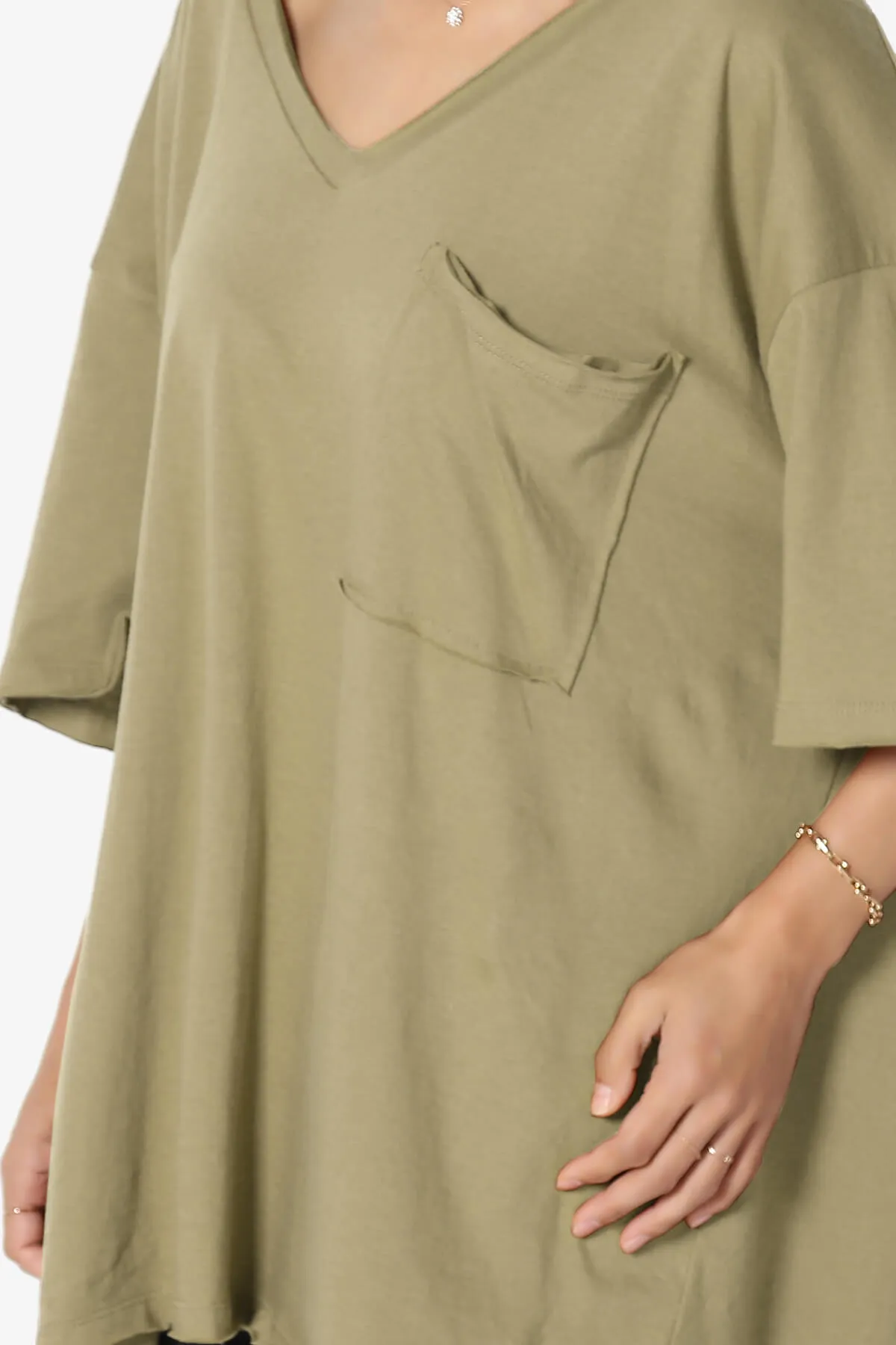 Charlie V Neck Pocket Boyfriend Tee