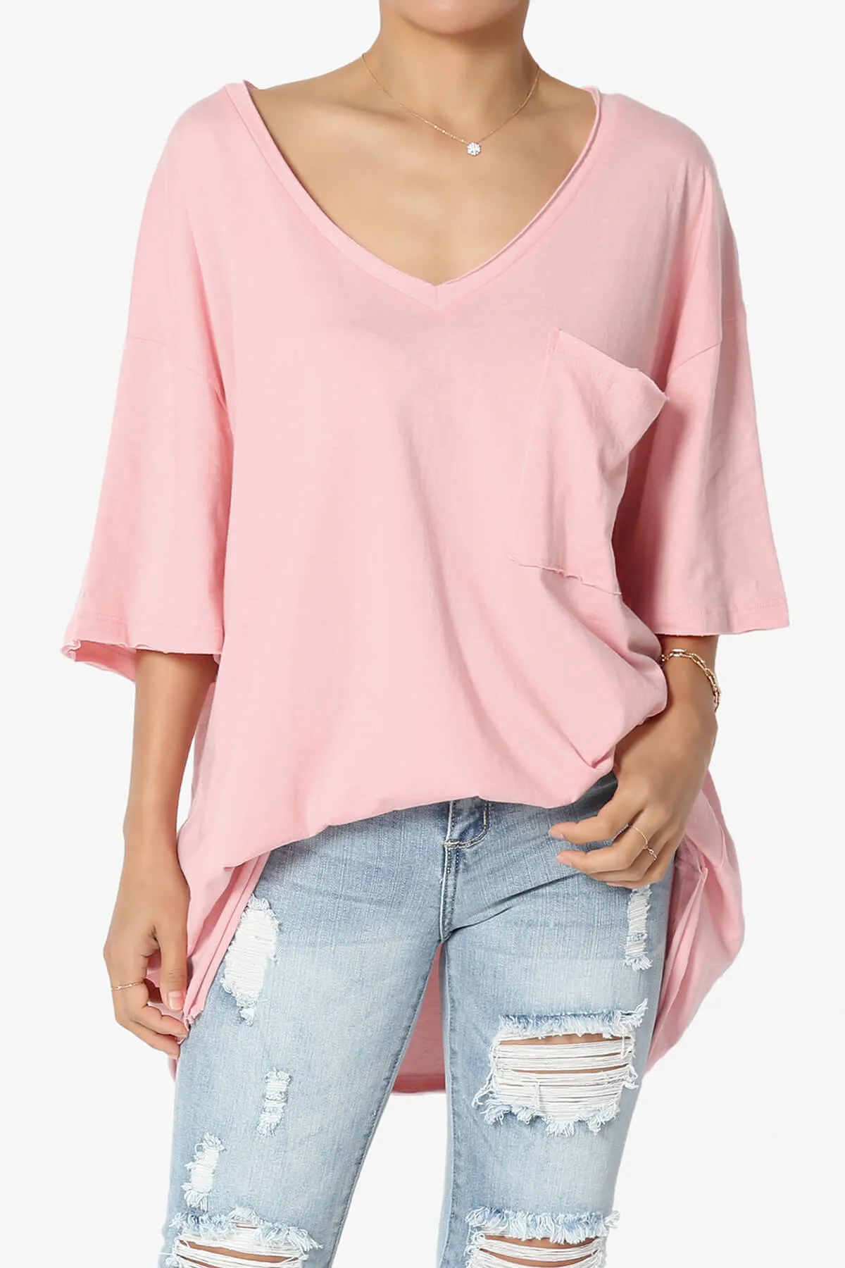 Charlie V Neck Pocket Boyfriend Tee