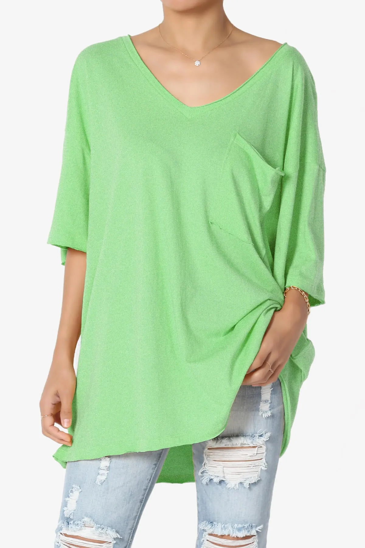 Charlie V Neck Pocket Boyfriend Tee
