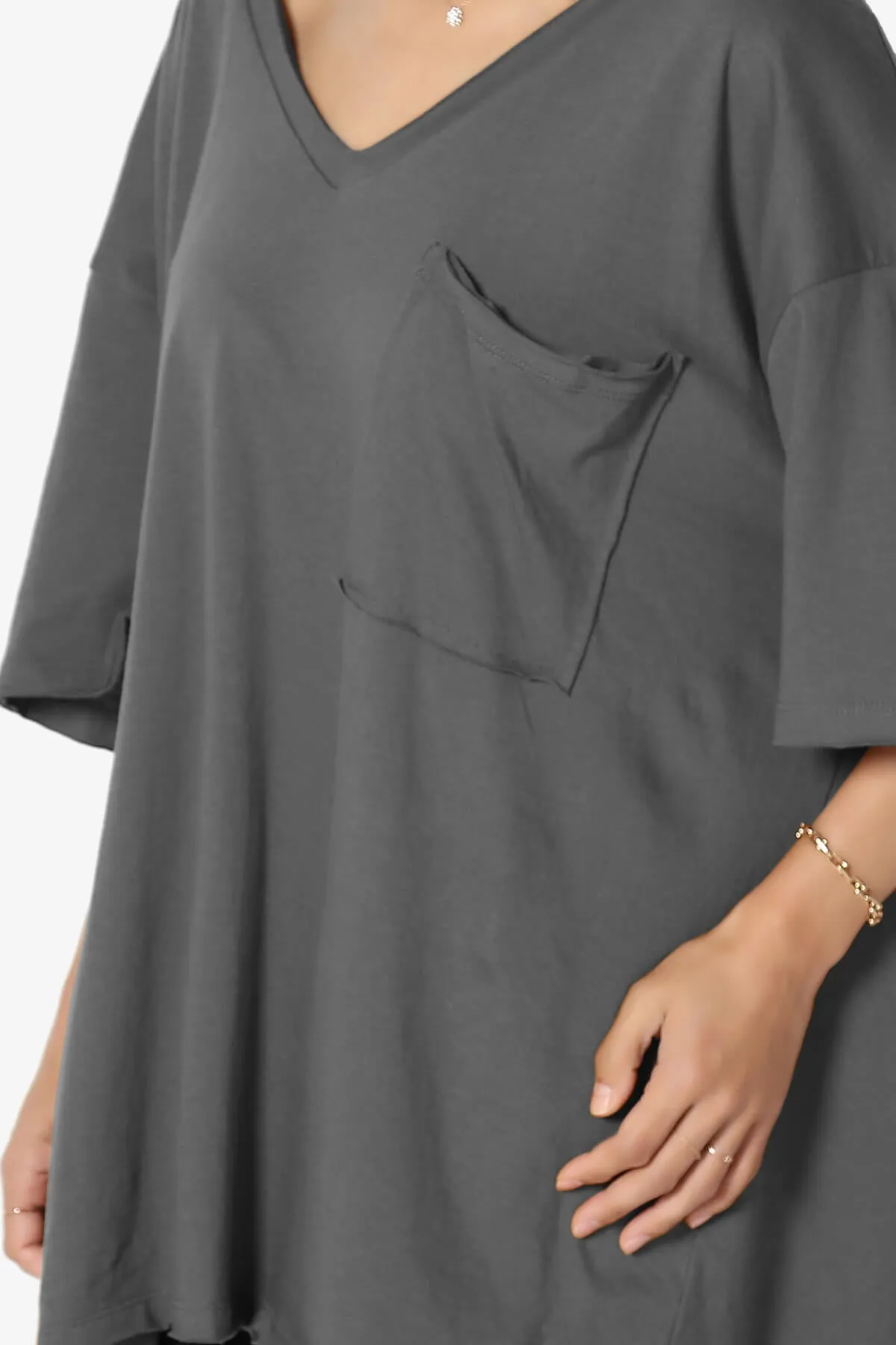 Charlie V Neck Pocket Boyfriend Tee