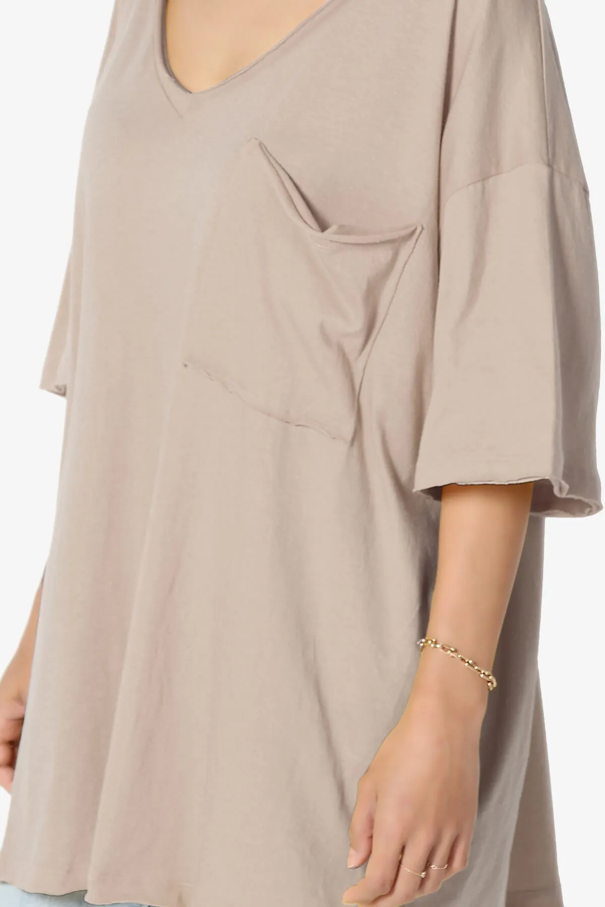 Charlie V Neck Pocket Boyfriend Tee