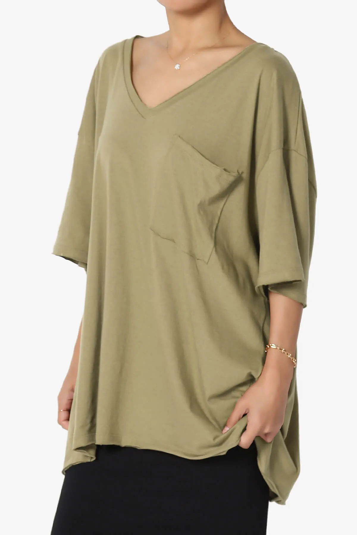 Charlie V Neck Pocket Boyfriend Tee