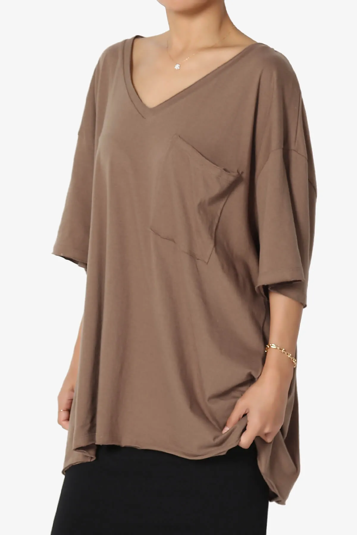 Charlie V Neck Pocket Boyfriend Tee