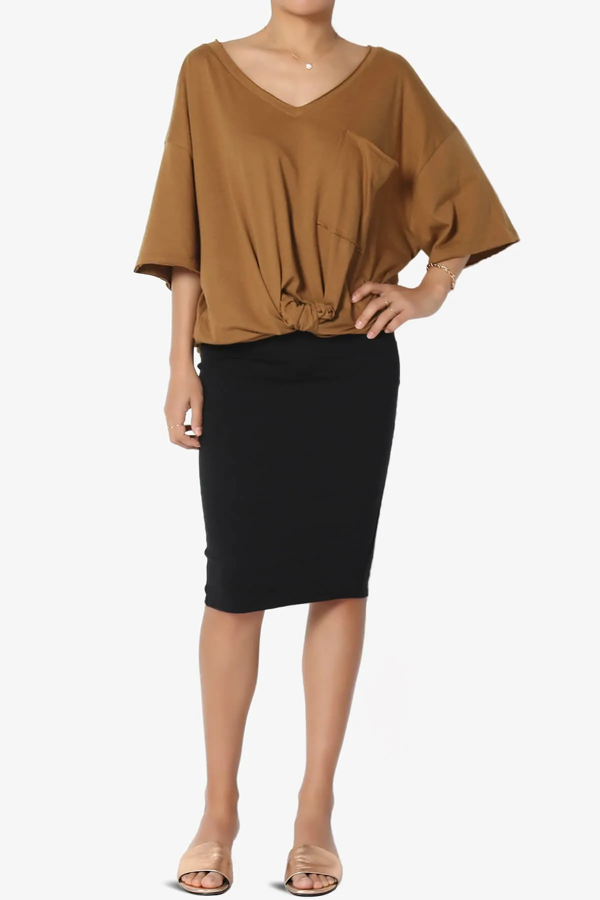 Charlie V Neck Pocket Boyfriend Tee