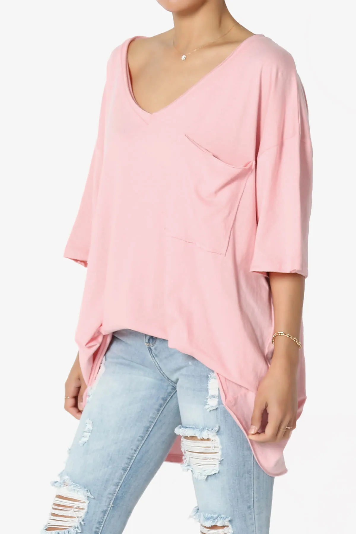 Charlie V Neck Pocket Boyfriend Tee