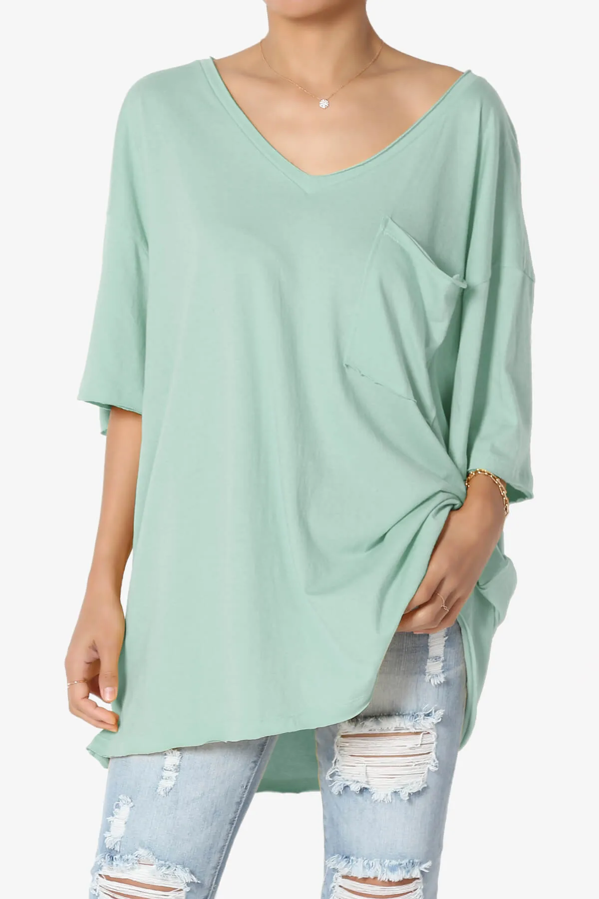 Charlie V Neck Pocket Boyfriend Tee