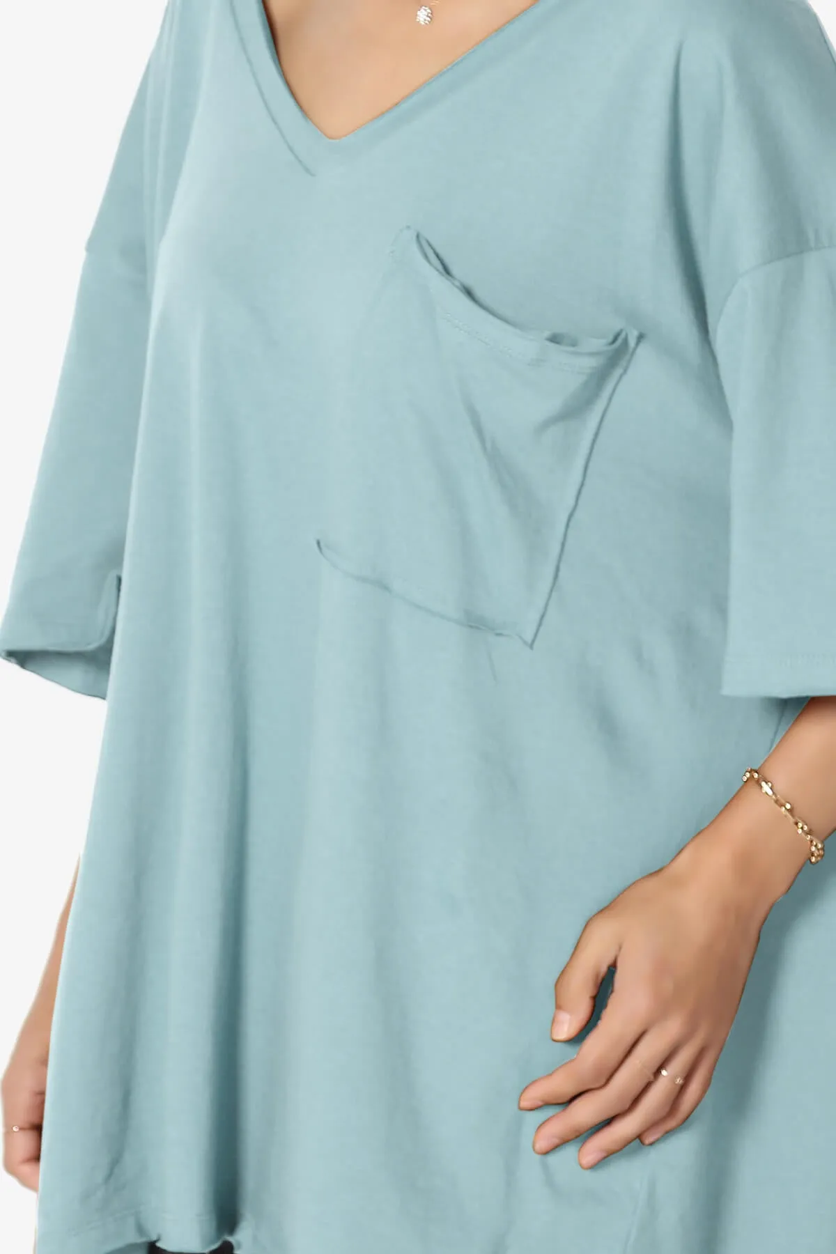 Charlie V Neck Pocket Boyfriend Tee
