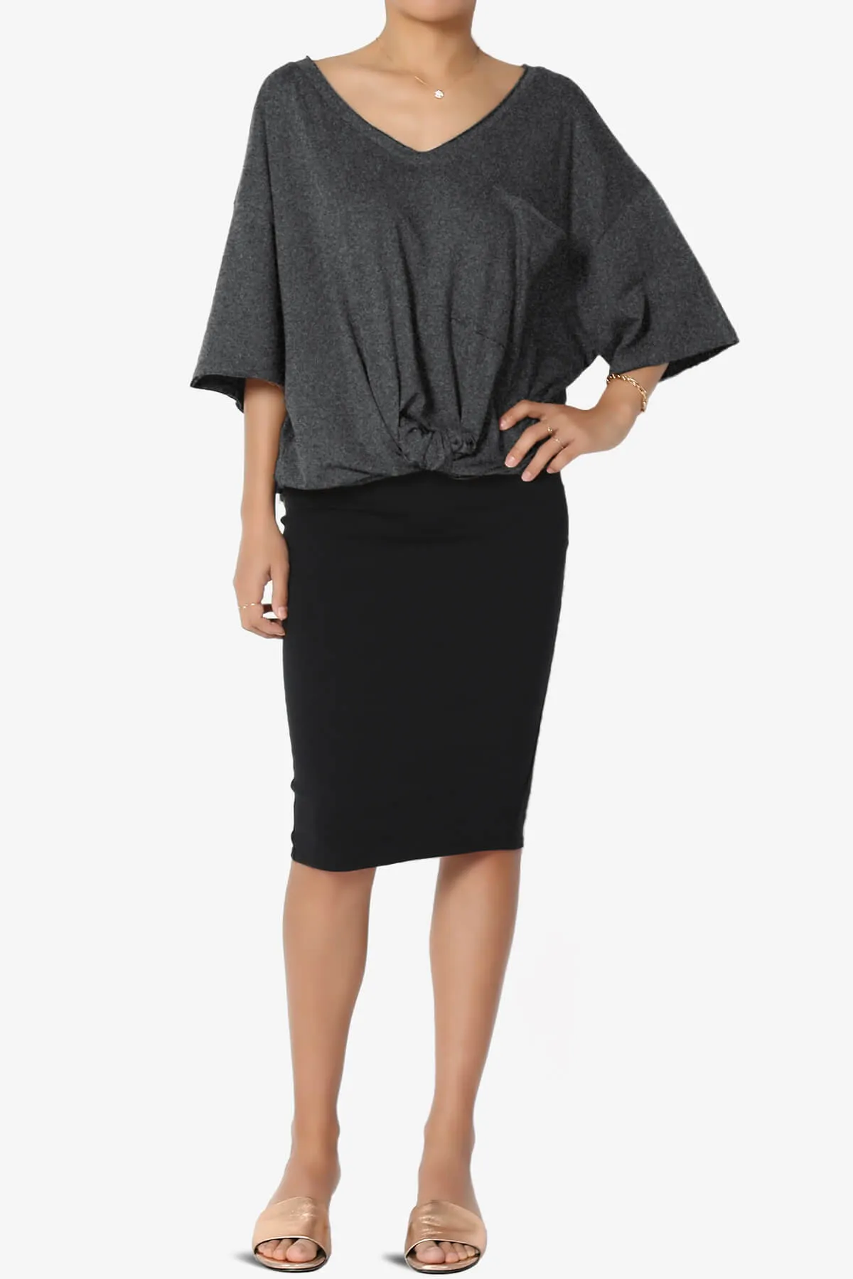 Charlie V Neck Pocket Boyfriend Tee