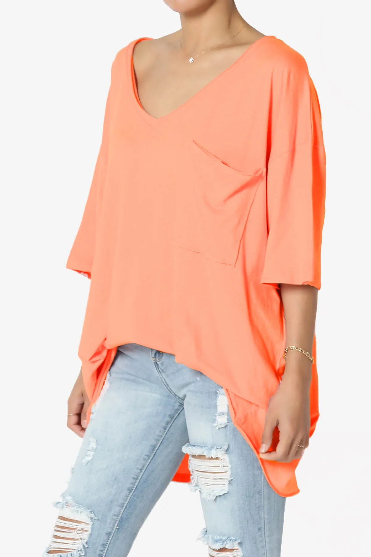Charlie V Neck Pocket Boyfriend Tee