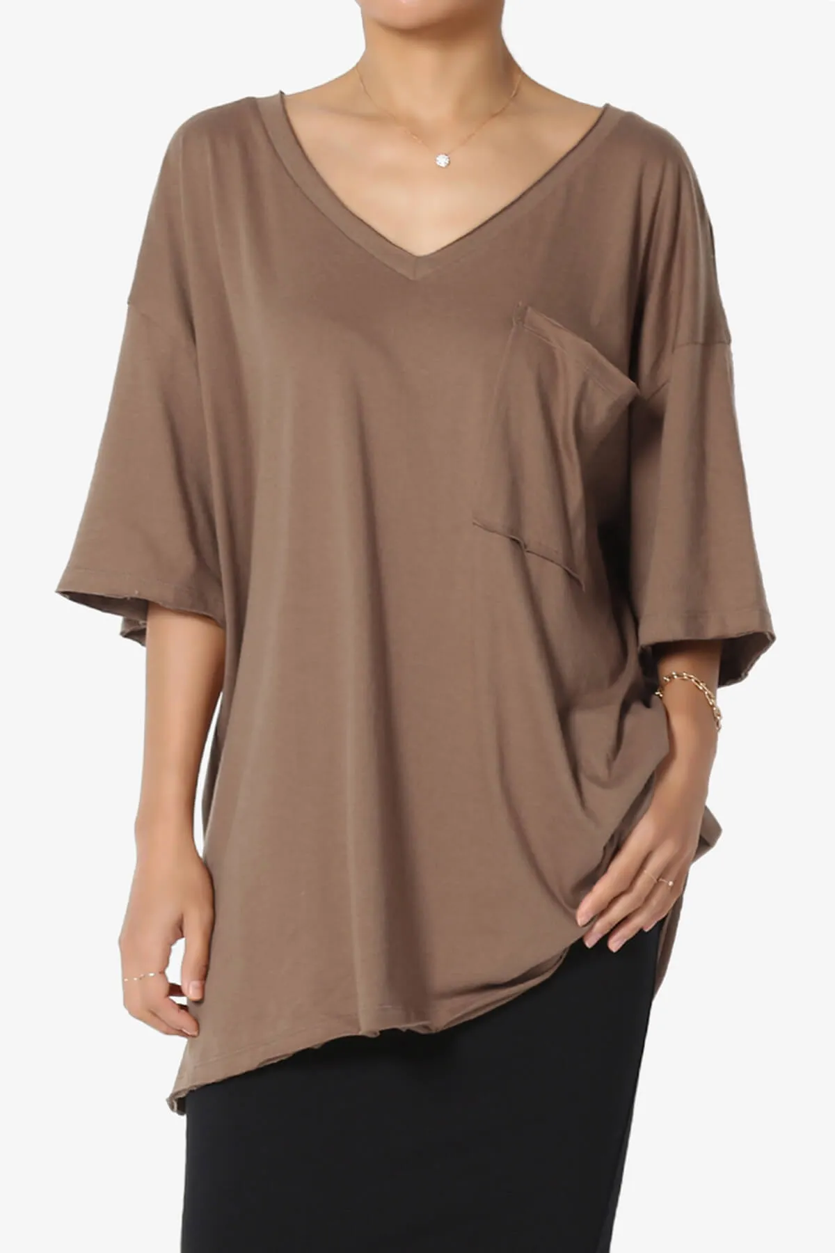 Charlie V Neck Pocket Boyfriend Tee