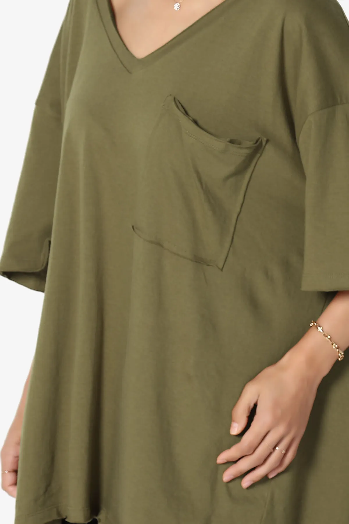 Charlie V Neck Pocket Boyfriend Tee