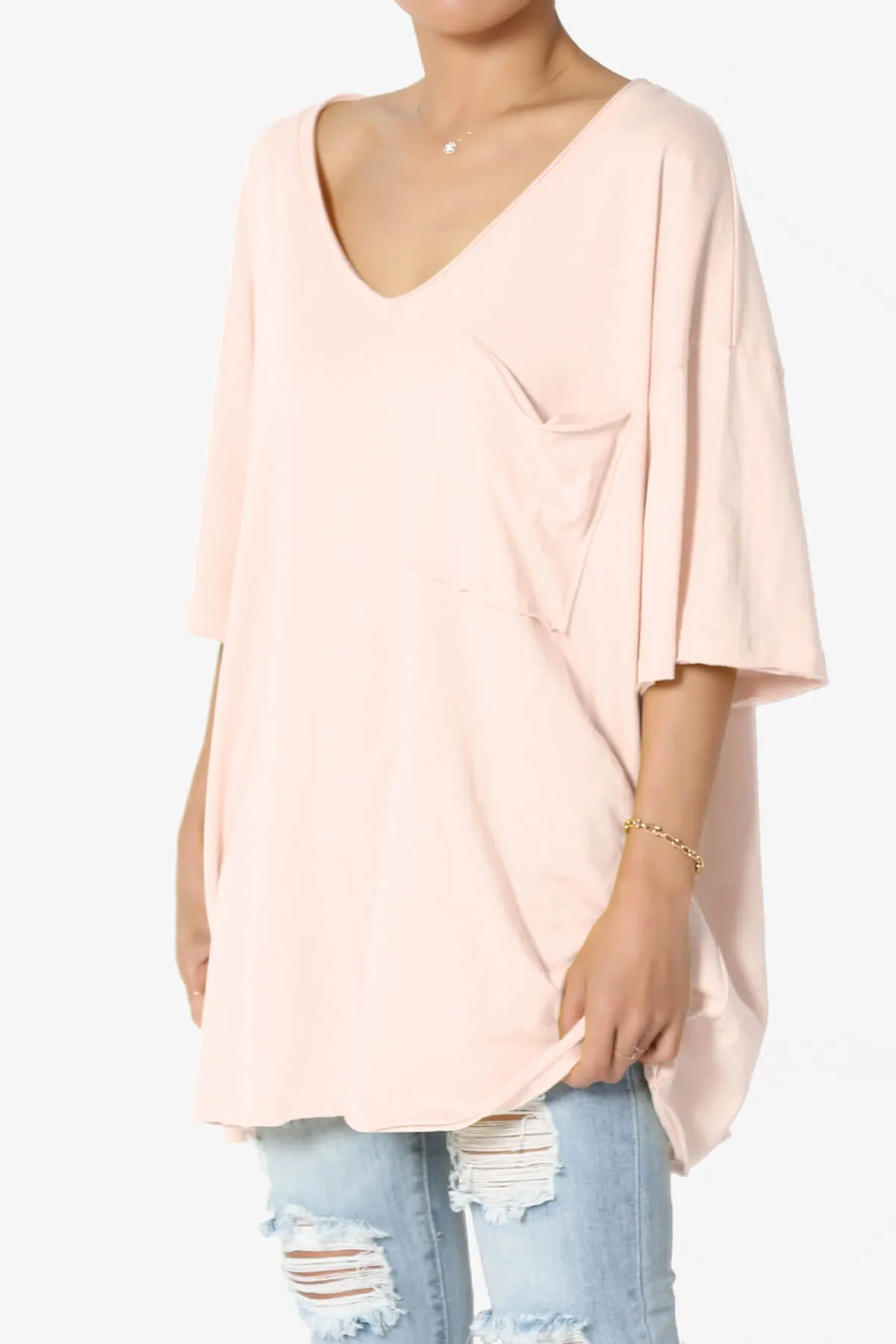 Charlie V Neck Pocket Boyfriend Tee