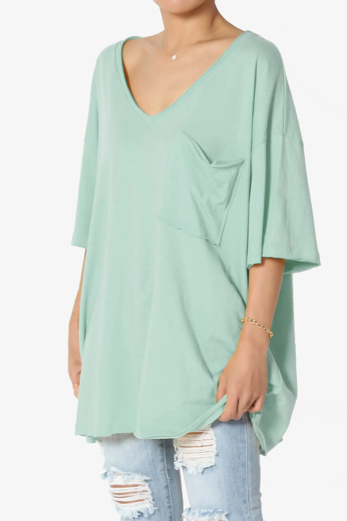 Charlie V Neck Pocket Boyfriend Tee