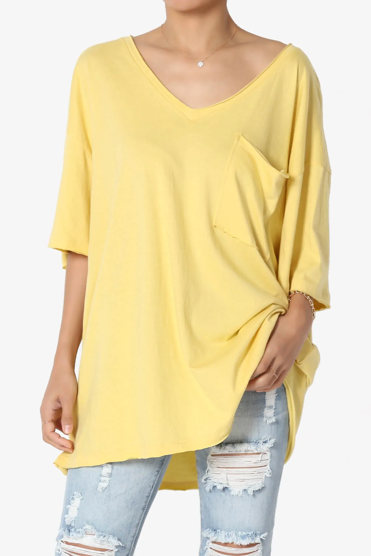Charlie V Neck Pocket Boyfriend Tee