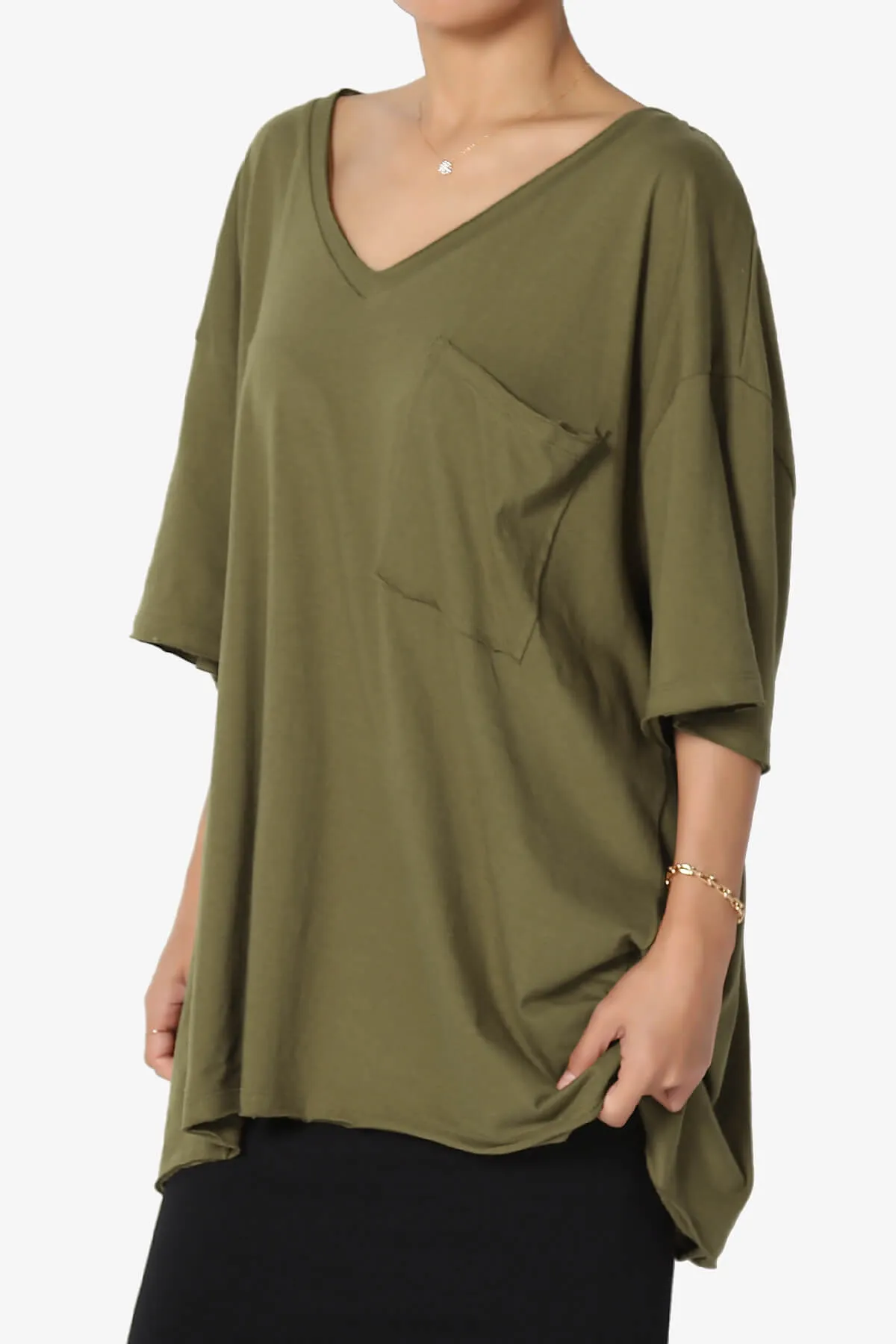 Charlie V Neck Pocket Boyfriend Tee