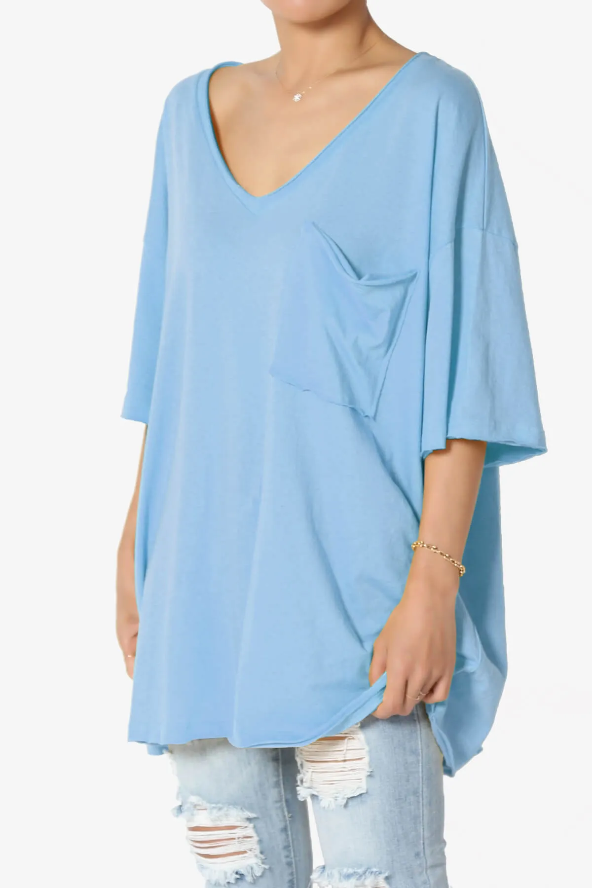 Charlie V Neck Pocket Boyfriend Tee
