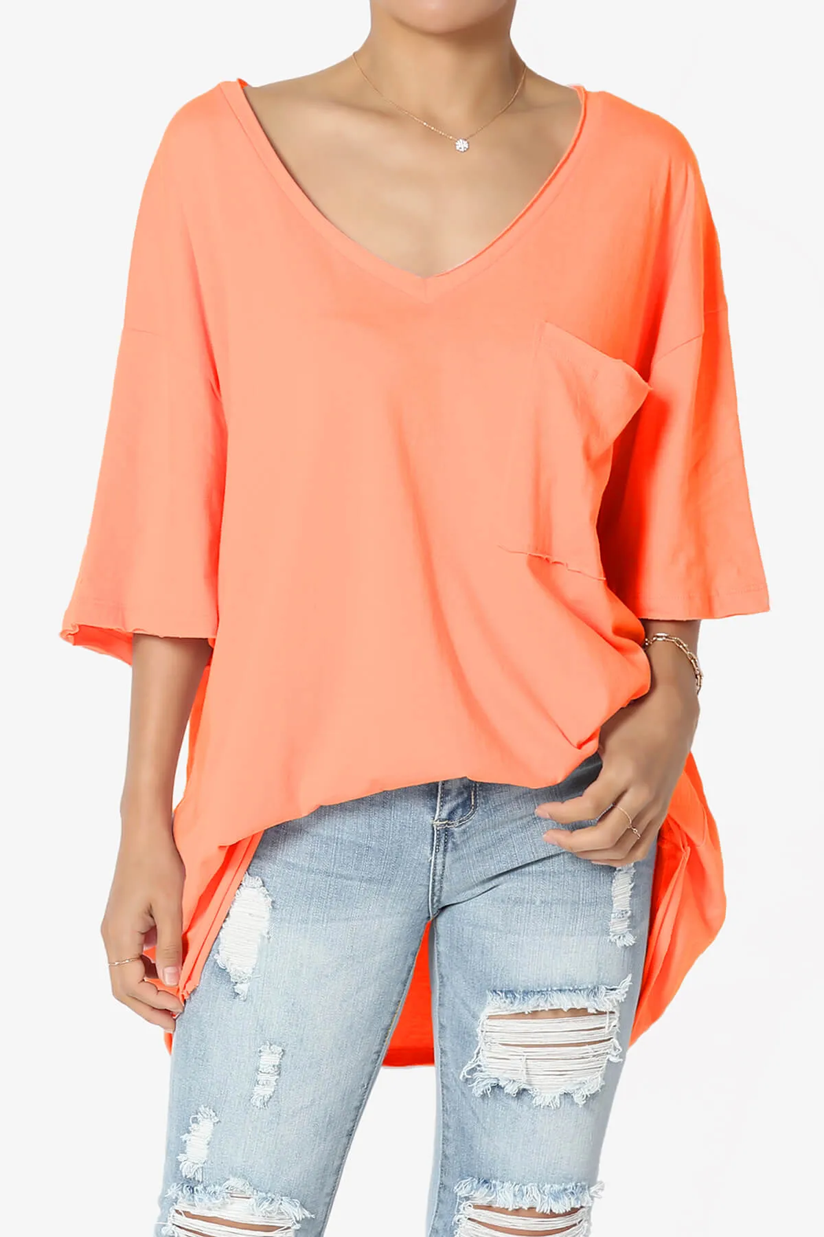 Charlie V Neck Pocket Boyfriend Tee