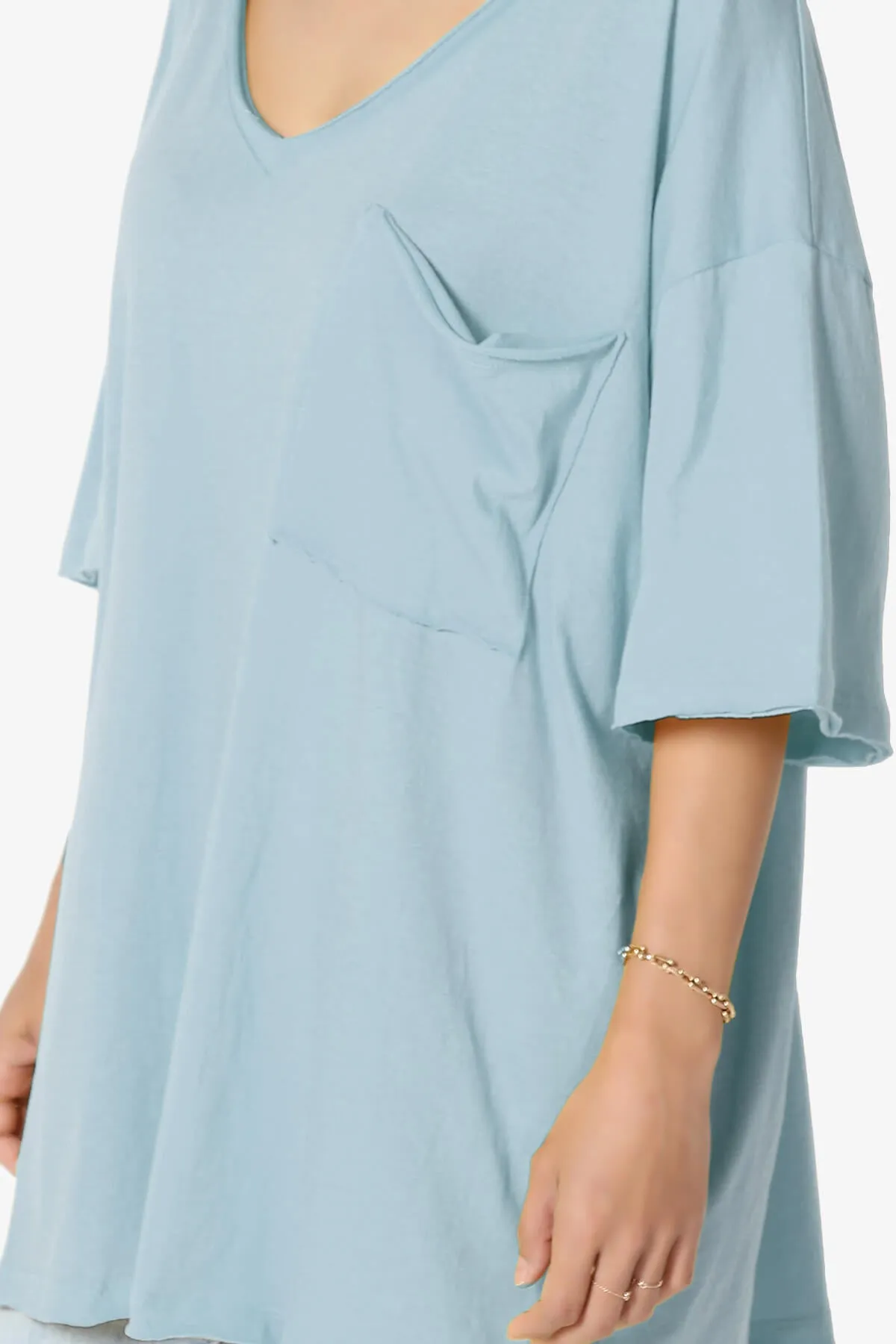 Charlie V Neck Pocket Boyfriend Tee