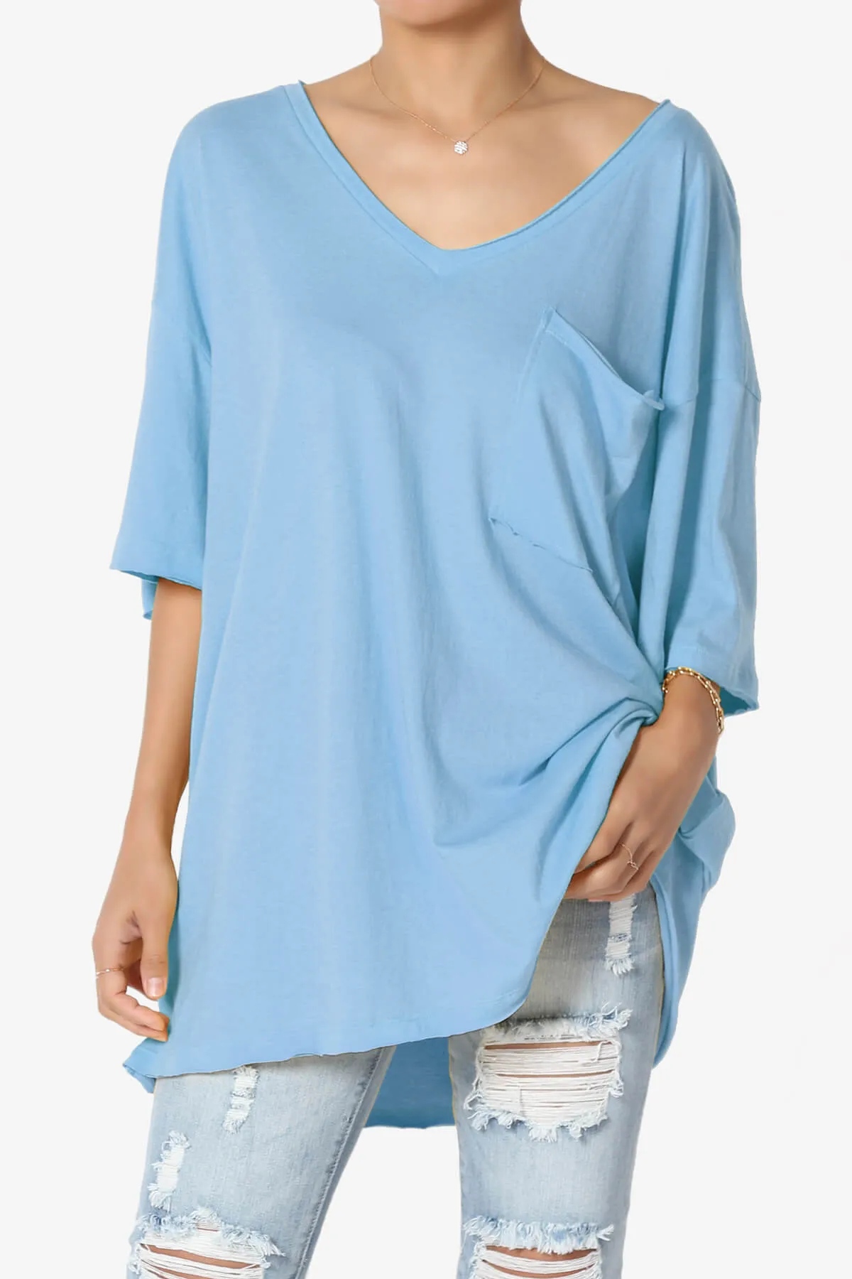 Charlie V Neck Pocket Boyfriend Tee
