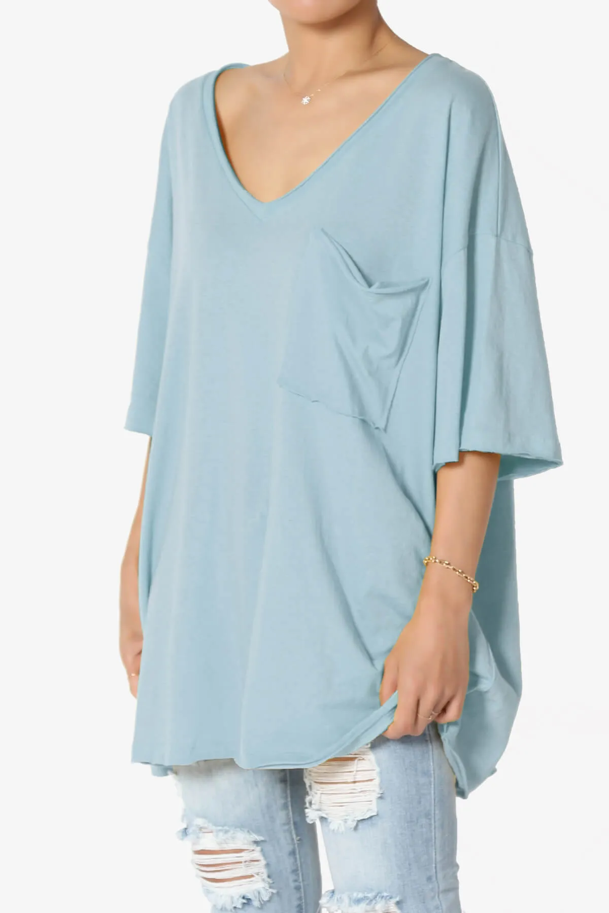 Charlie V Neck Pocket Boyfriend Tee