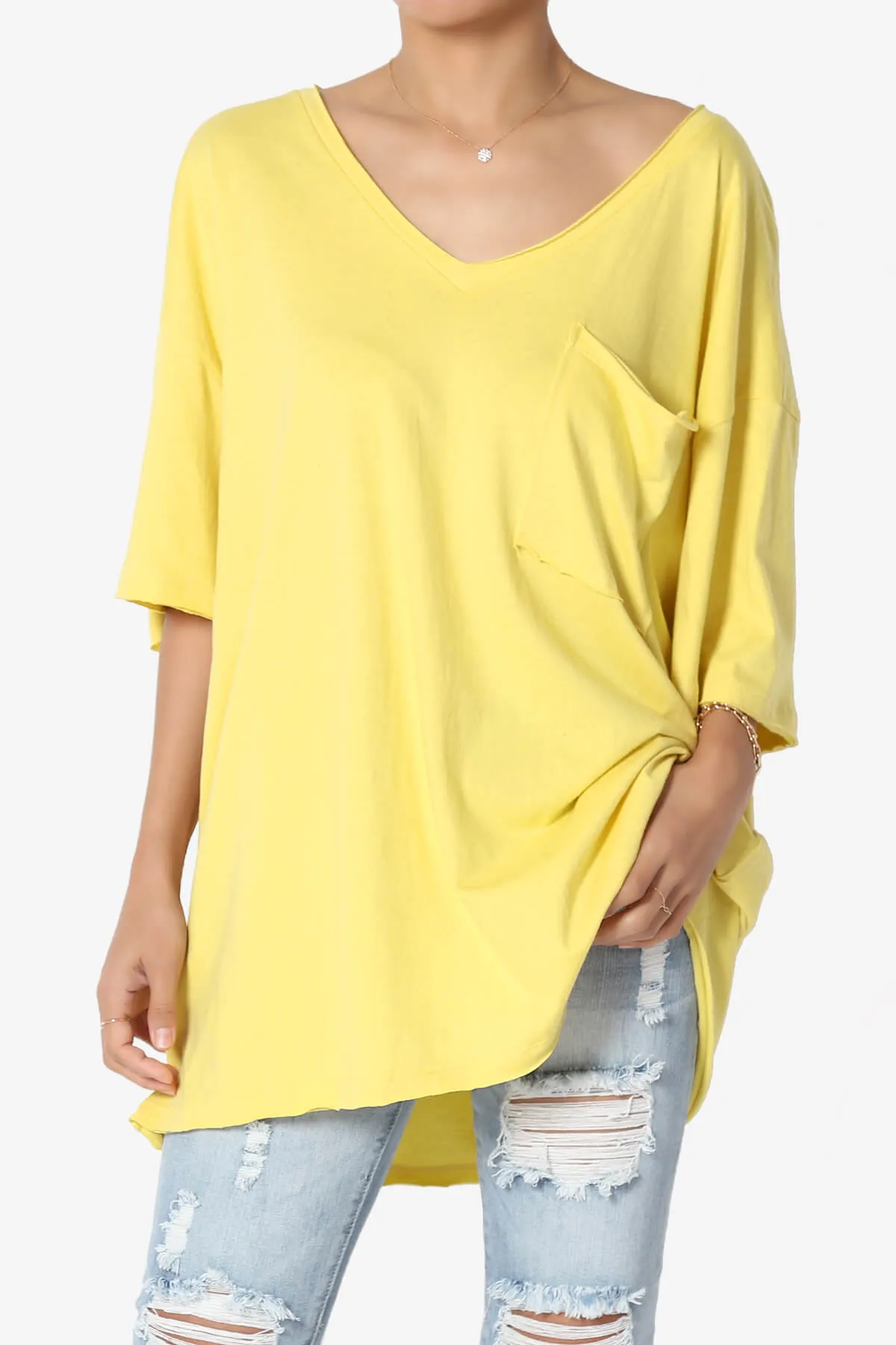 Charlie V Neck Pocket Boyfriend Tee