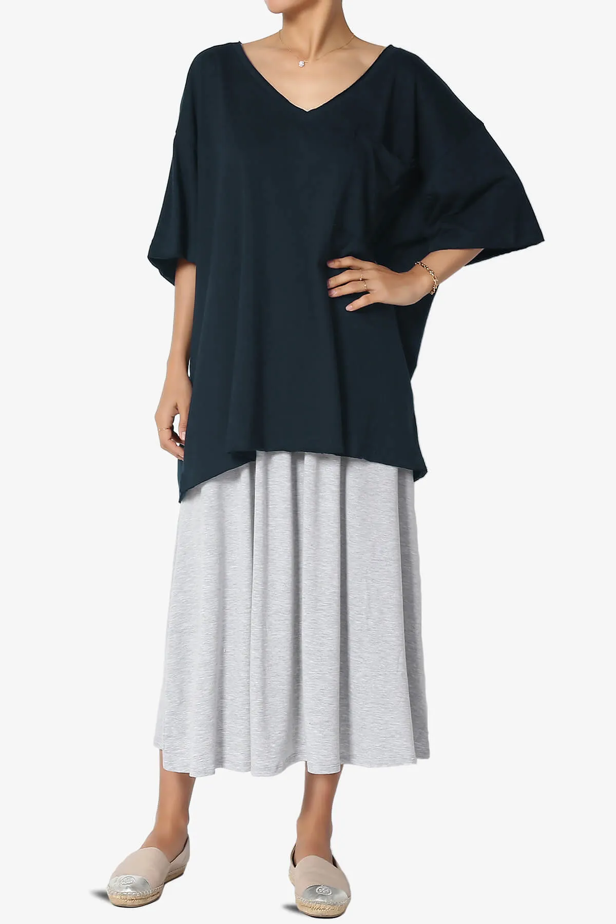 Charlie V Neck Pocket Boyfriend Tee