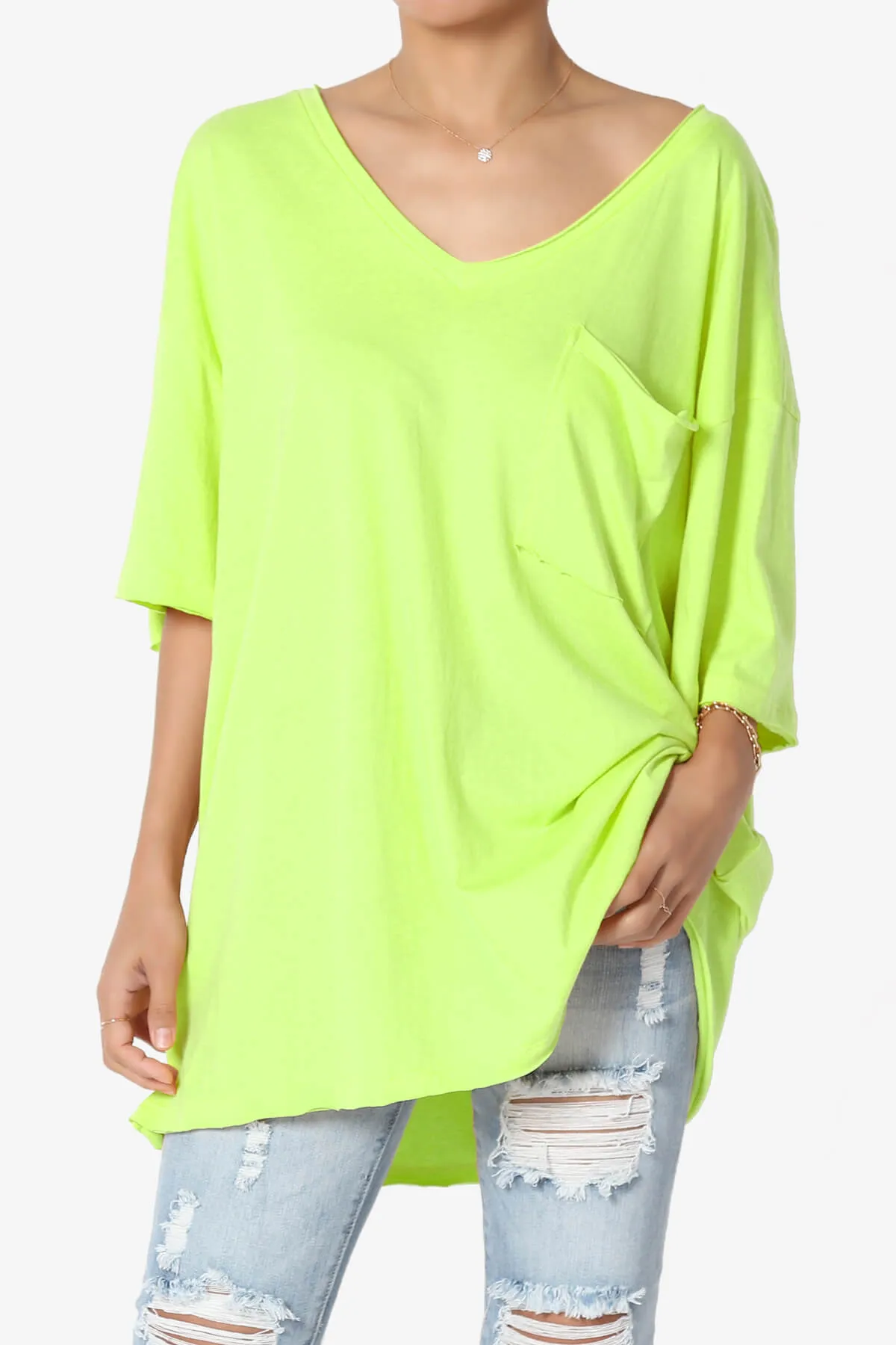 Charlie V Neck Pocket Boyfriend Tee