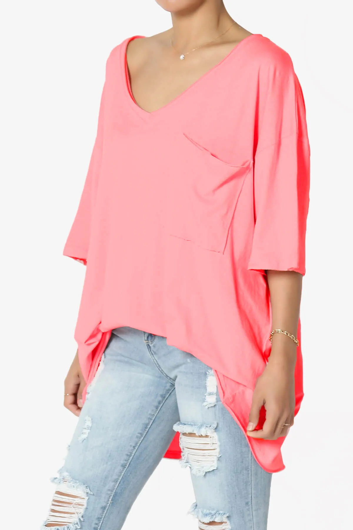 Charlie V Neck Pocket Boyfriend Tee