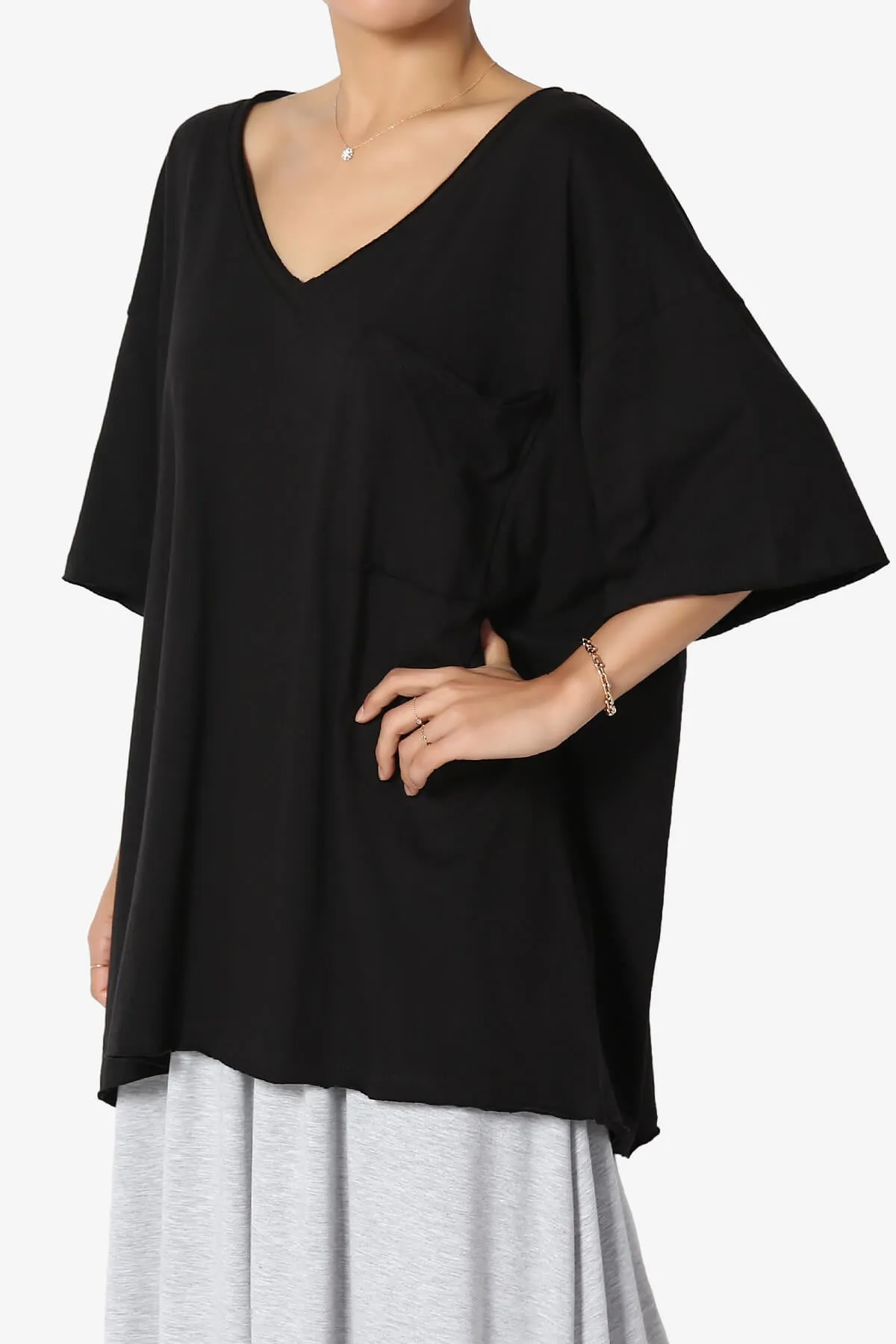 Charlie V Neck Pocket Boyfriend Tee