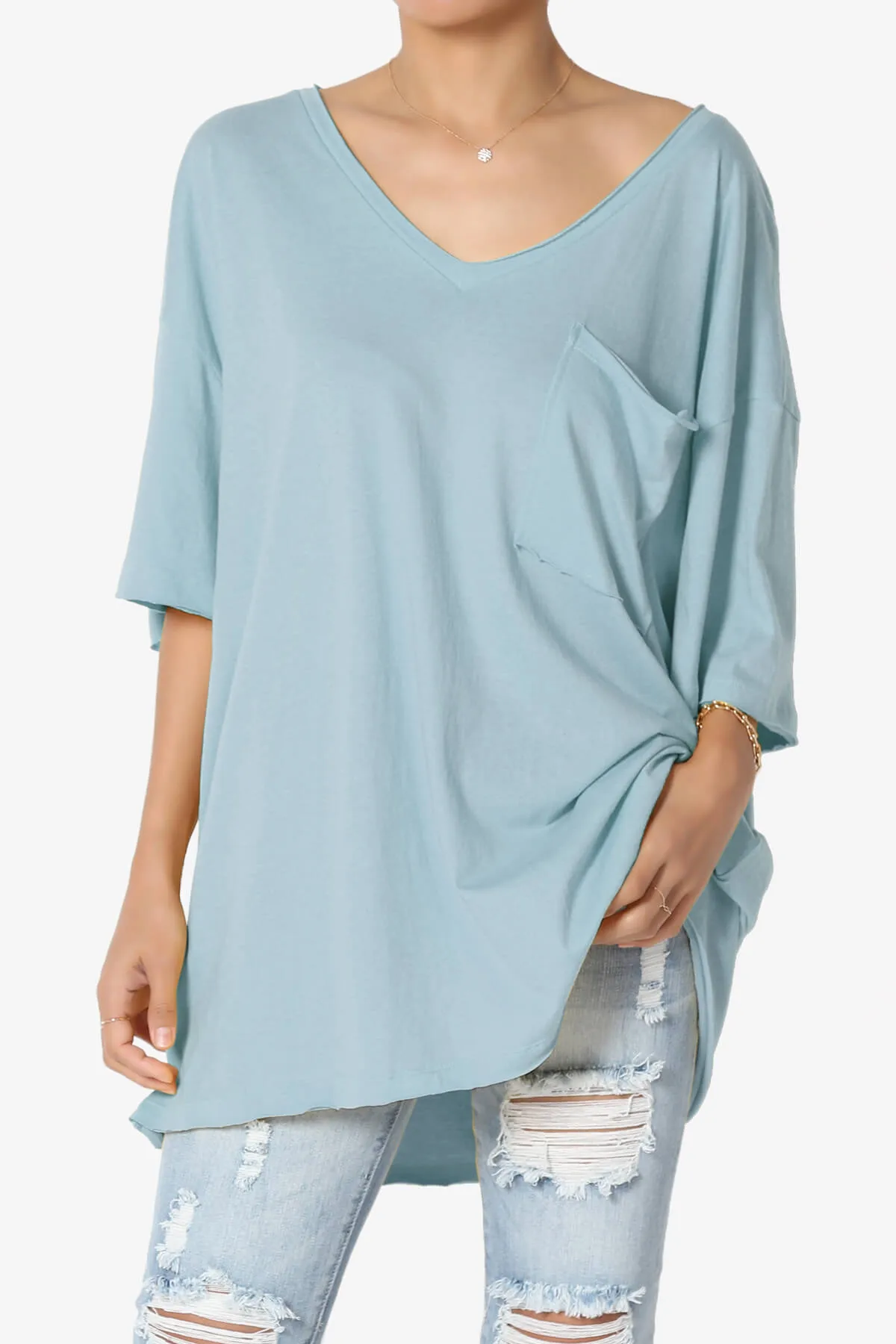 Charlie V Neck Pocket Boyfriend Tee